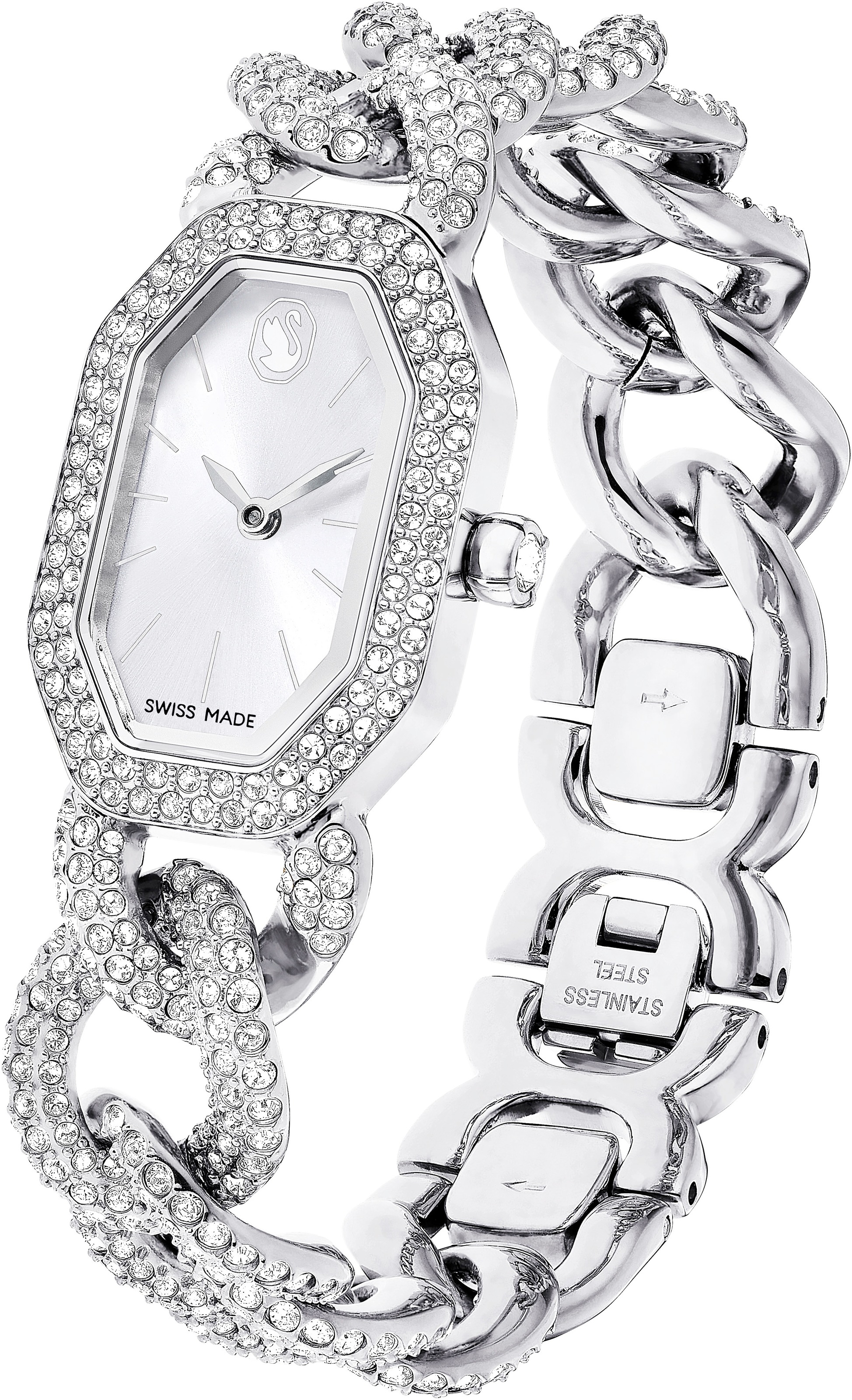 Swarovski Quarzuhr »DEXTERA CHAIN«, Armbanduhr, Damenuhr, analog, Swarovski®-Kristalle
