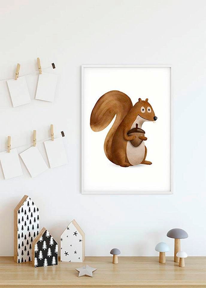 Komar Poster »Cute Kinderzimmer, Squirrel«, Tiere, Schlafzimmer, Animal (1 BAUR St.), Wohnzimmer 