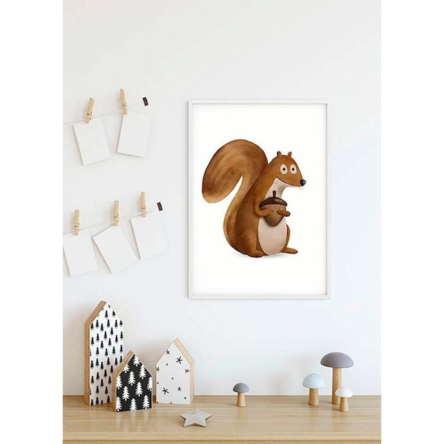 Komar Poster »Cute Animal Squirrel«, Tiere, (1 St.), Kinderzimmer,  Schlafzimmer, Wohnzimmer | BAUR