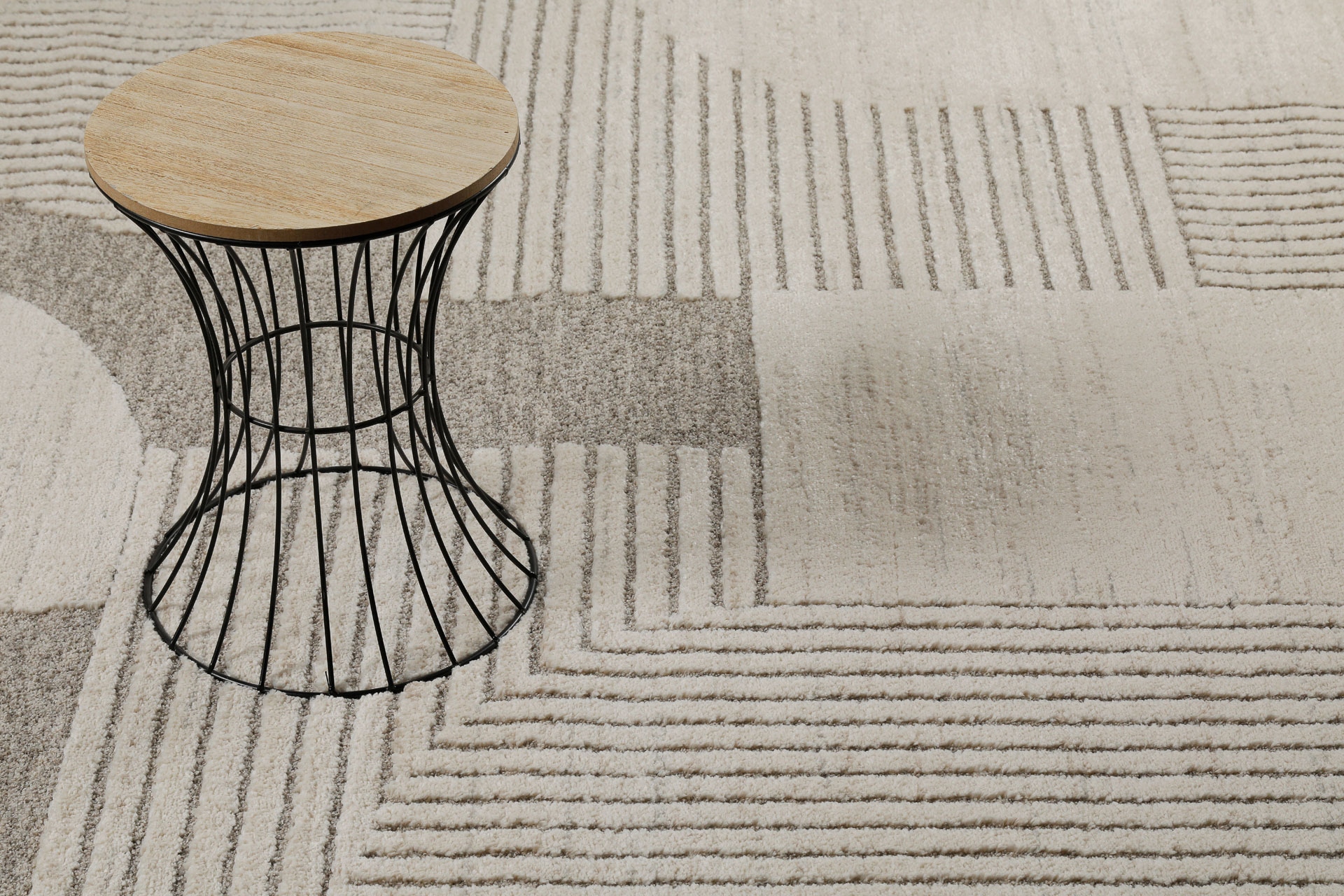 Wecon home Teppich »Mats«, rechteckig, 18 mm Höhe, Gewebt, Hoch-Tief, pflegeleicht, Retro Design, Scandi, Wohnzimmer