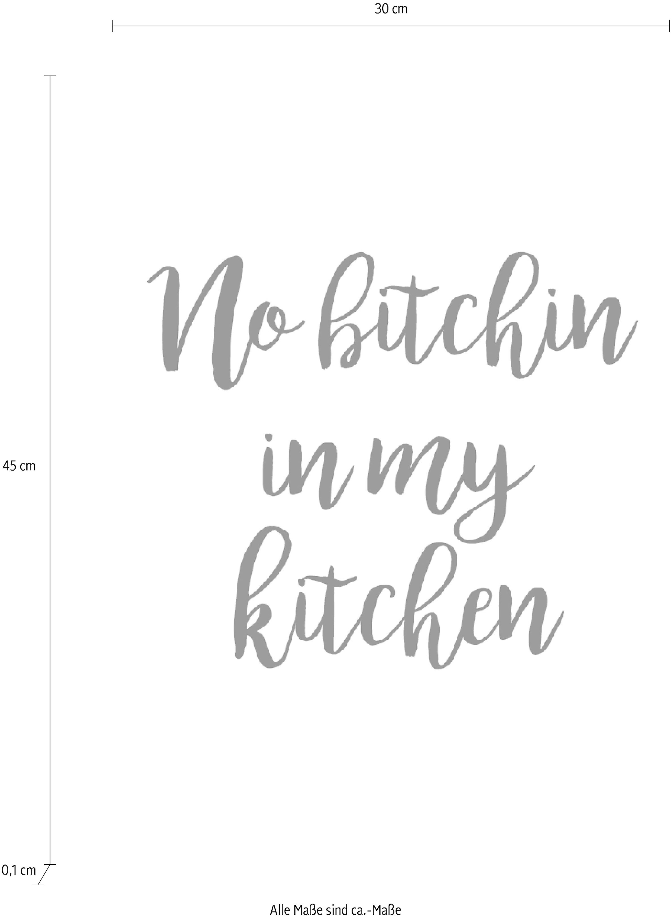 queence Wanddekoobjekt »No bitchin kaufen kitchen«, Schriftzug auf | Stahlblech BAUR in my