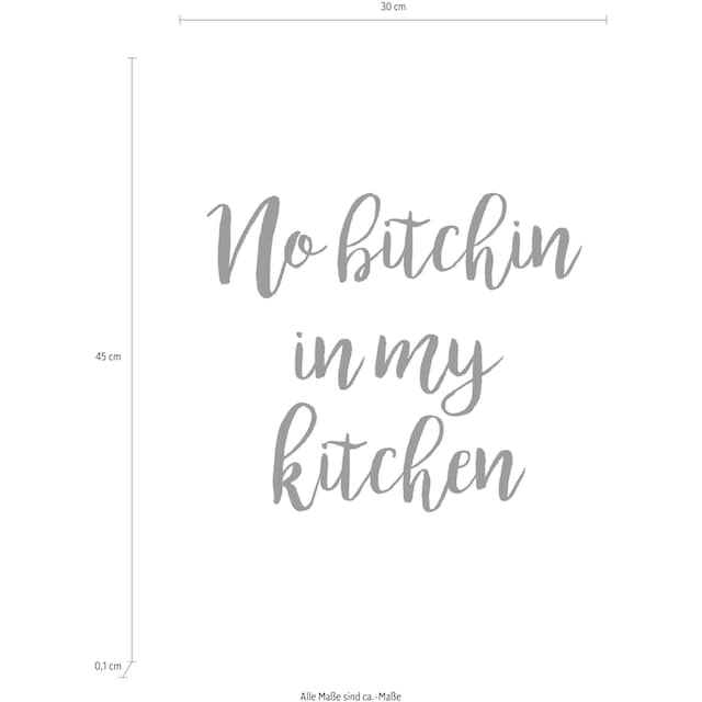 queence Wanddekoobjekt »No bitchin in my kitchen«, Schriftzug auf Stahlblech  kaufen | BAUR