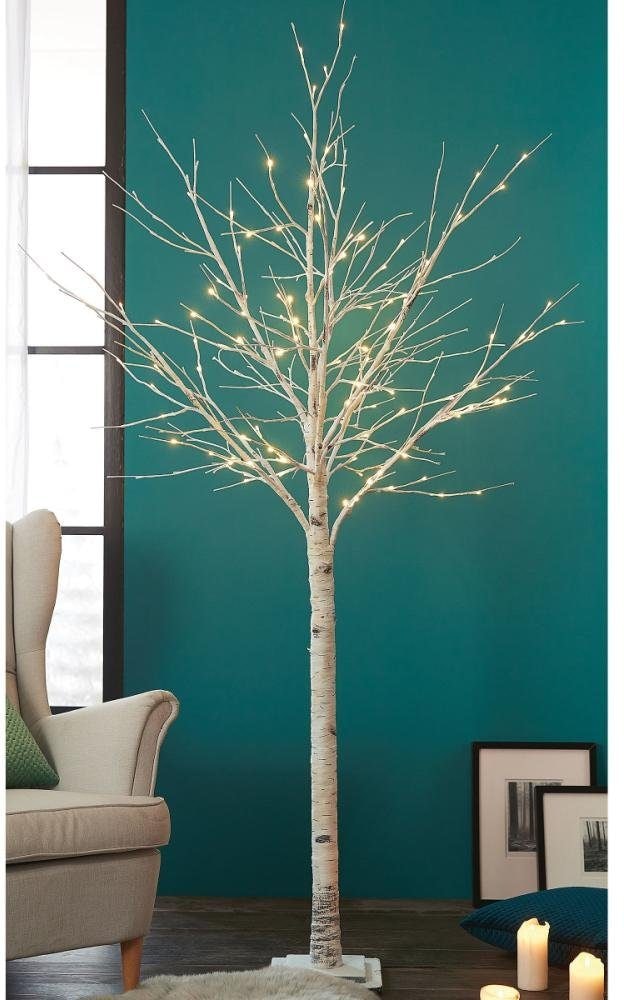 Funkelnder LED Baum weiß in Birkenoptik - 180 cm 522 LED Warmweiß, 69,99 €