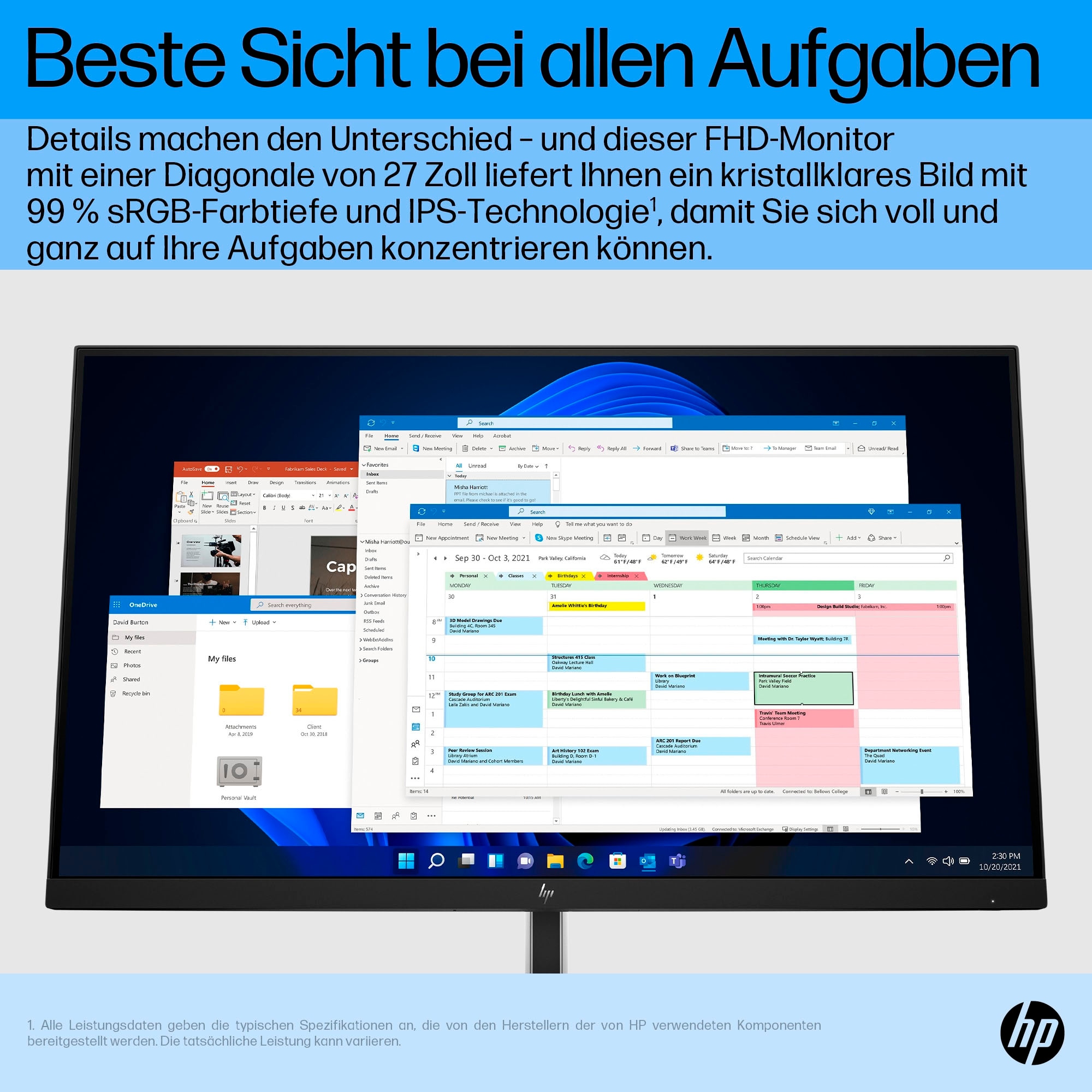 HP LED-Monitor »E27 G5 (HSD-0150-A)«, 68,6 cm/27 Zoll, 1920 x 1080 px, Full HD, 5 ms Reaktionszeit, 75 Hz