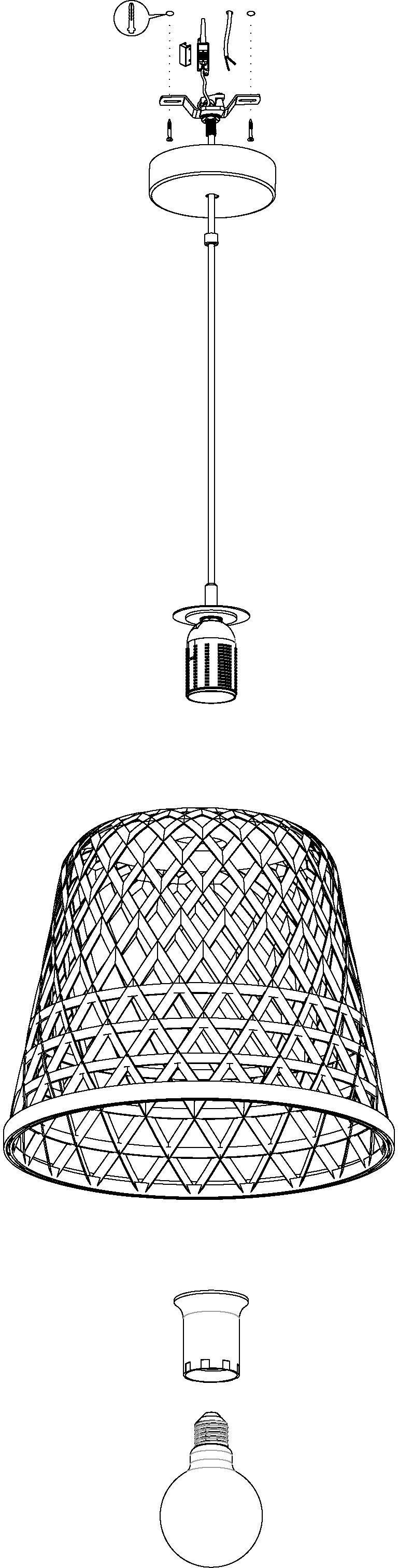 EGLO Pendelleuchte »KIRKCOLM« E27 Hängeleuchte, Hängelampe