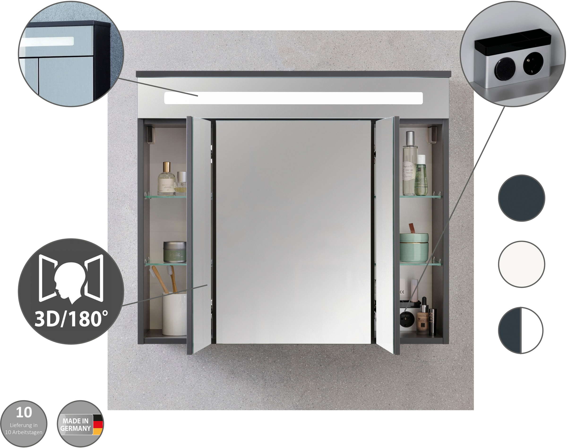 Thumbnail - FACKELMANN Waschtisch "Waschplatz-Set KARA" 3-teilig