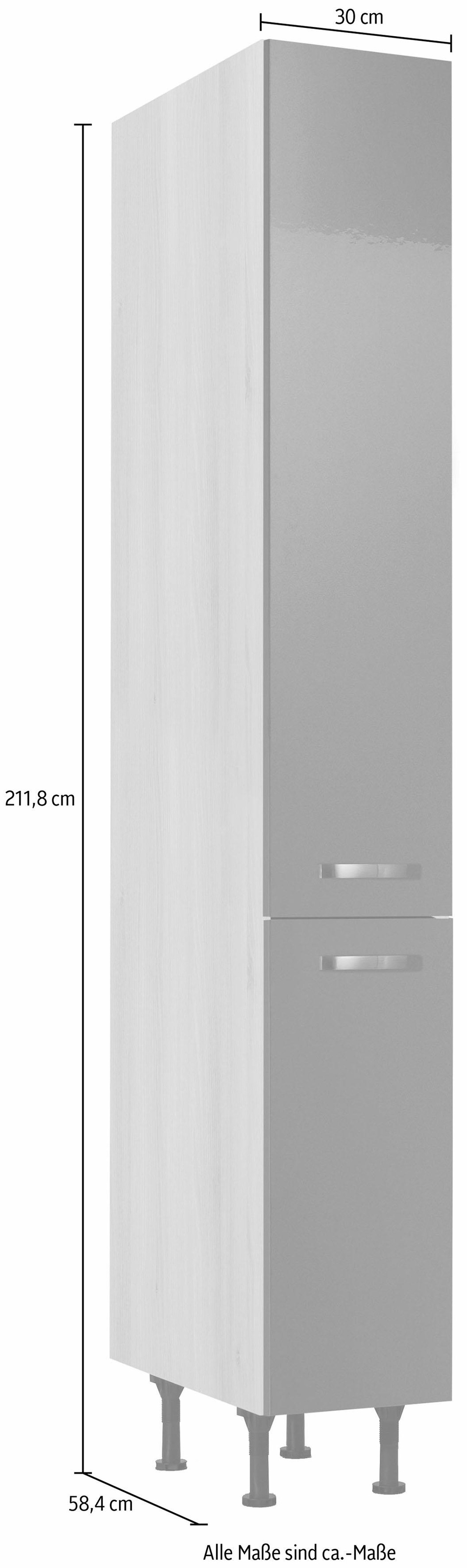 KOCHSTATION Apothekerschrank »KS-Cara«, mit 2 Vollauszügen und 5 Ablagen, höhenverstellbare Füße, Breite 30 cm