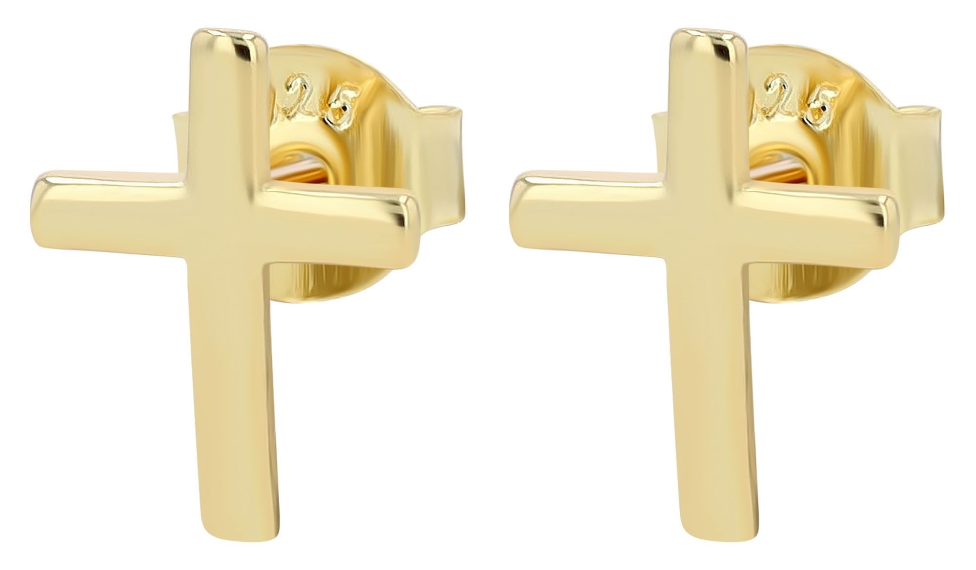 Adelia´s Paar Ohrhänger »Damen Ohrringe – Ohrstecker Kreuz aus 925 Silber« Zum Verschenken – passend für viele Anlässe