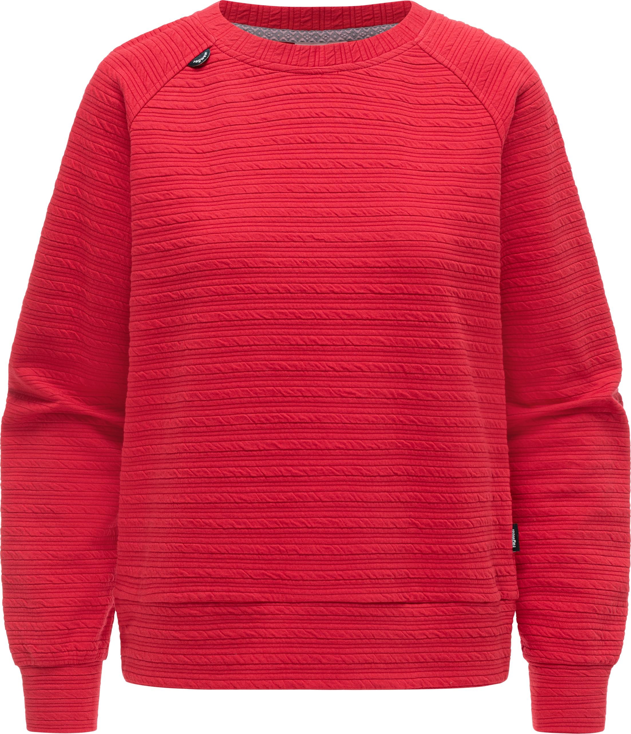 Ragwear Rundhalspullover "Joann Crepe" Leichter Pullover mit gestreifter Prägung