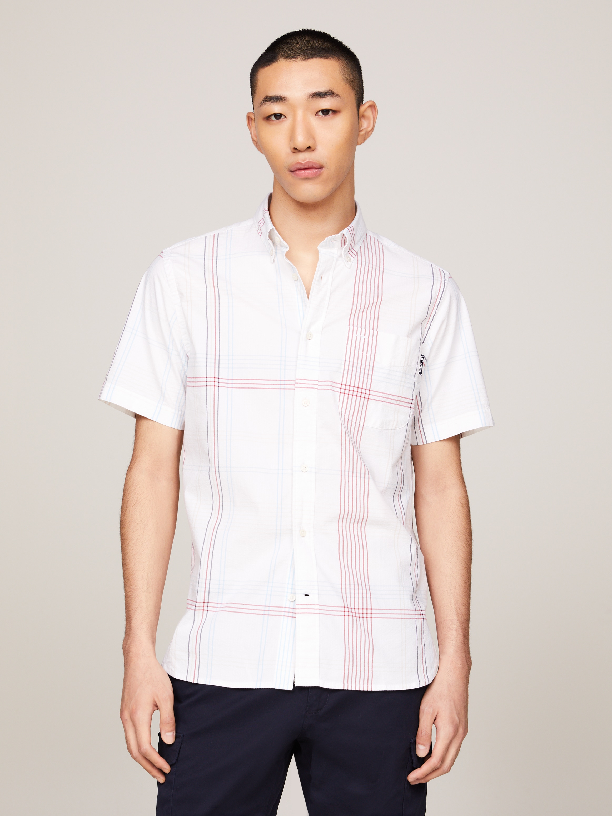 Tommy Hilfiger Kurzarmhemd "RWB LINE CHECK Regular Fit SHIRT S/S" günstig online kaufen
