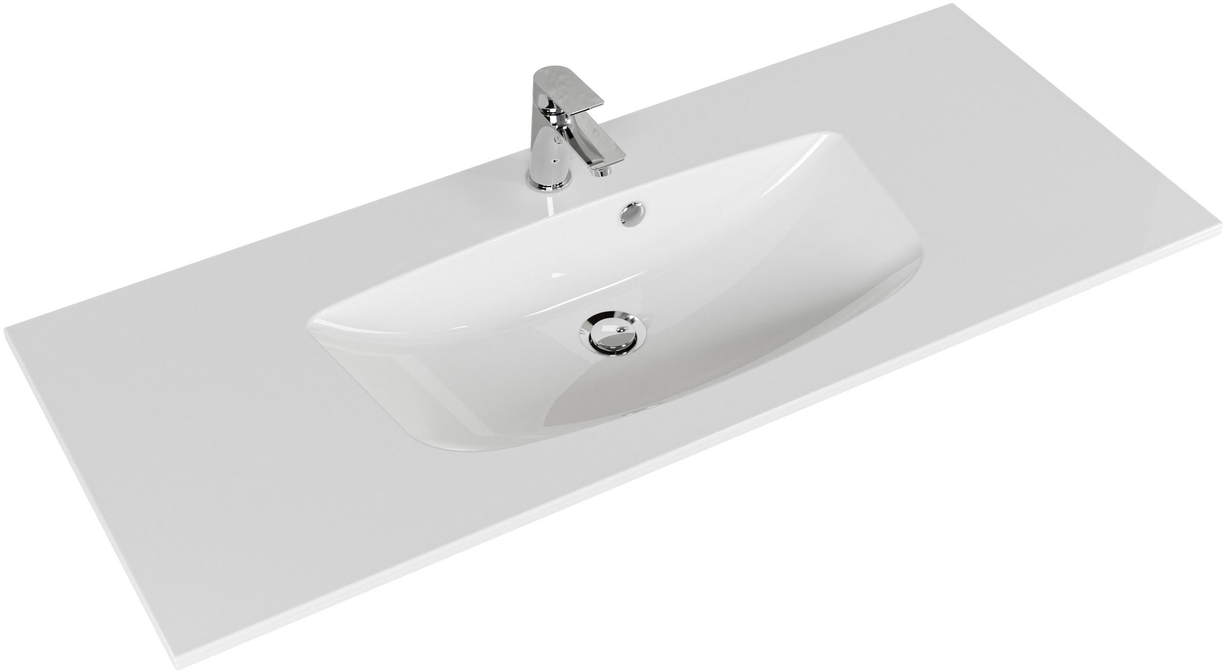 Saphir Waschtisch »Serie 6025 Mineralmarmor-Waschtisch mit Unterschrank, 117 cm breit«, Waschplatz mit 2 Schubladen, hängend, verschiedene Ausführungen