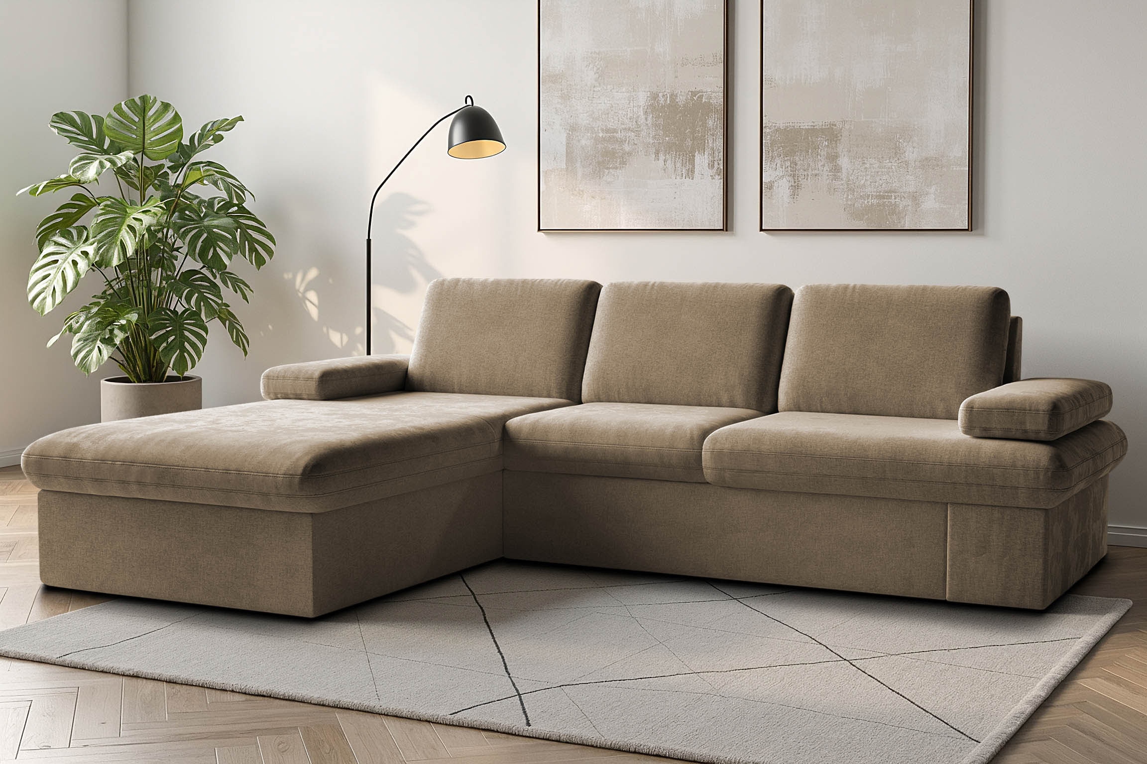 sit&more Ecksofa "Moreno L-Form, B: 247 cm" mit Armteilverstellung, optional Schlaffunktion