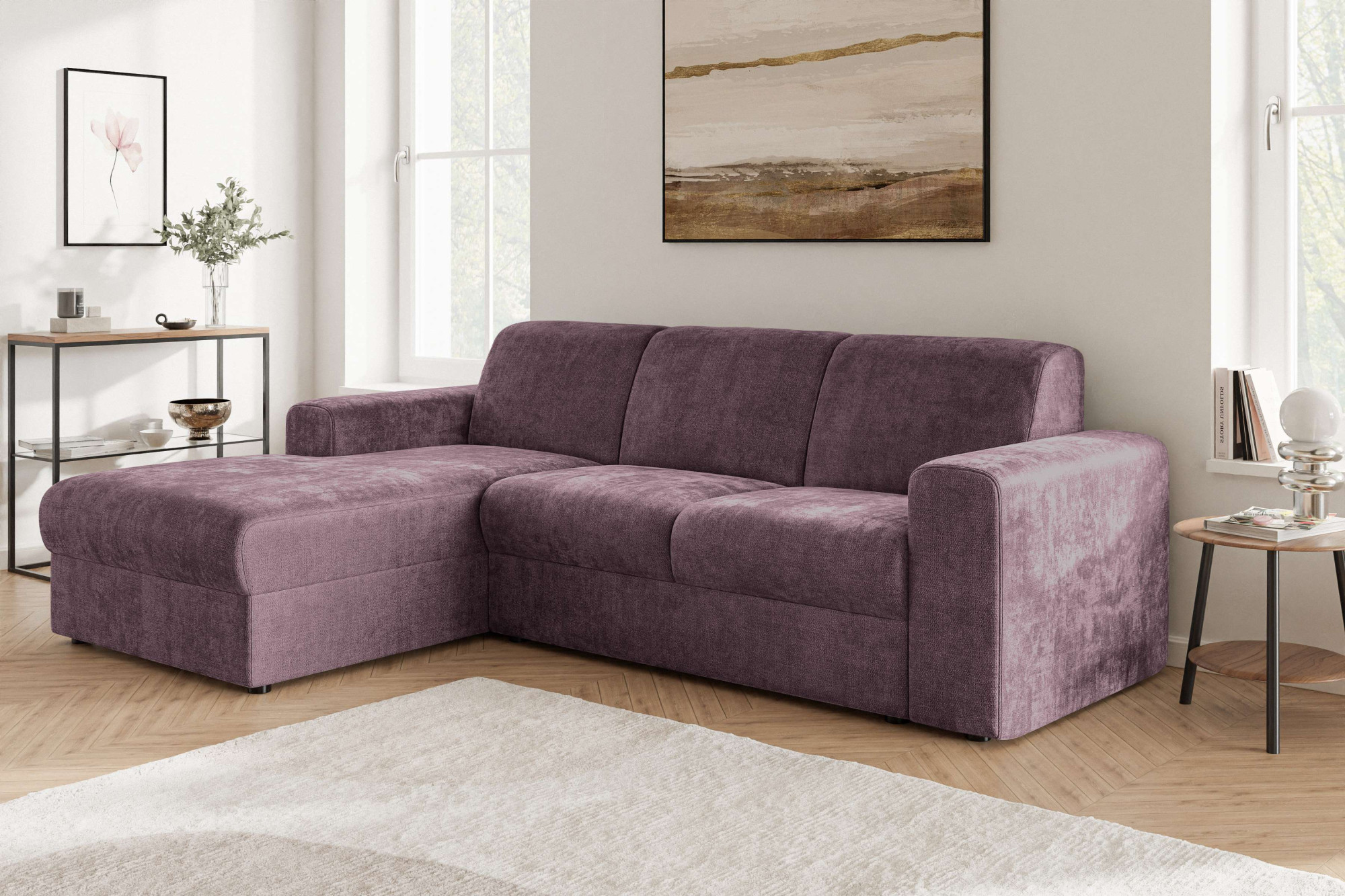 OTTO home Ecksofa "BORNHOLM 2.0 L-Form, Breite 220 cm, Verlässliche Qualität, Chenille" Recamiere links/rechts bestellbar, Bezug - Chenille oder Struktur