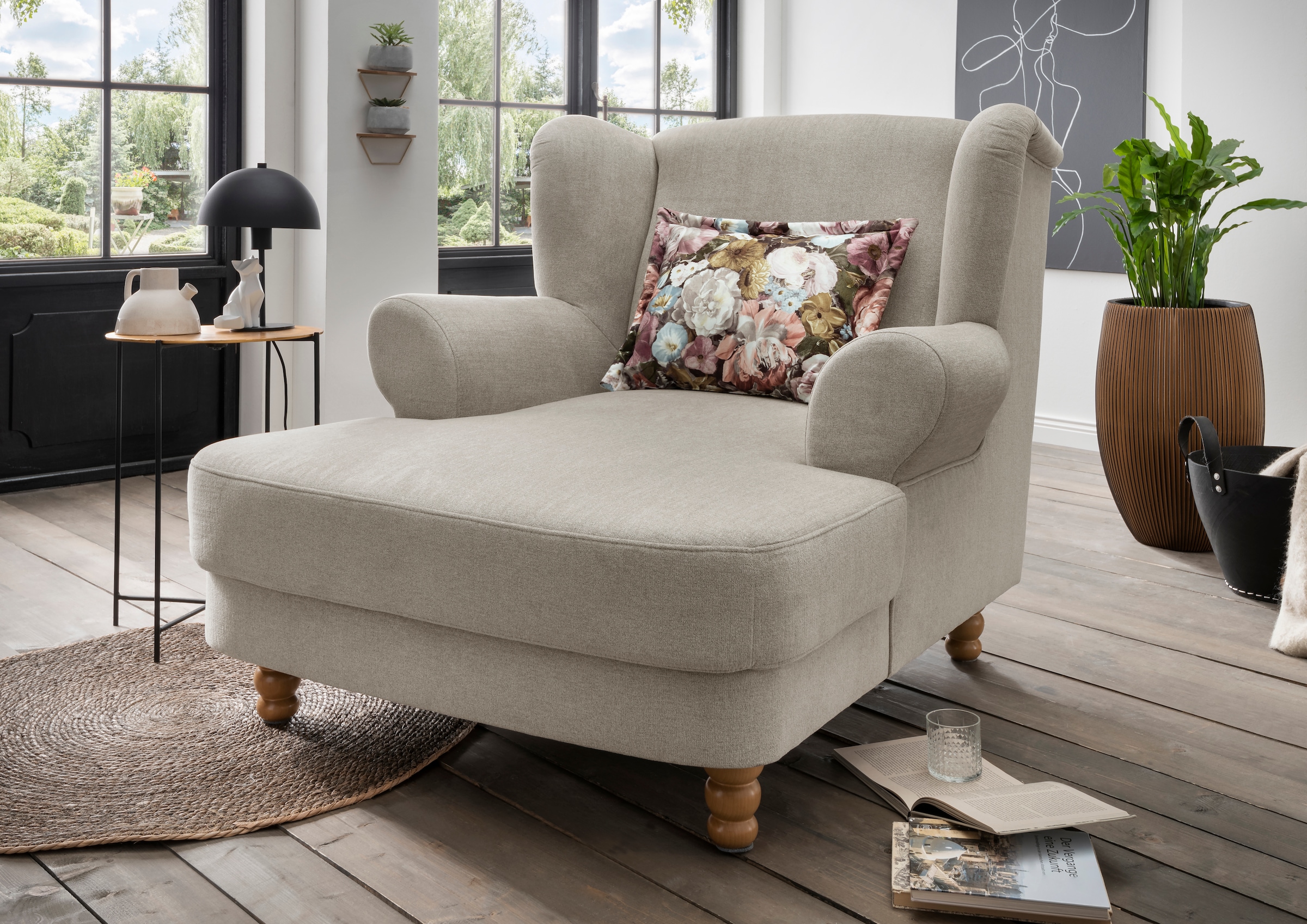 Home affaire Loveseat "Tassilo Big Mega Ohrensessel, viel Platz und bequem, Breite 121cm"