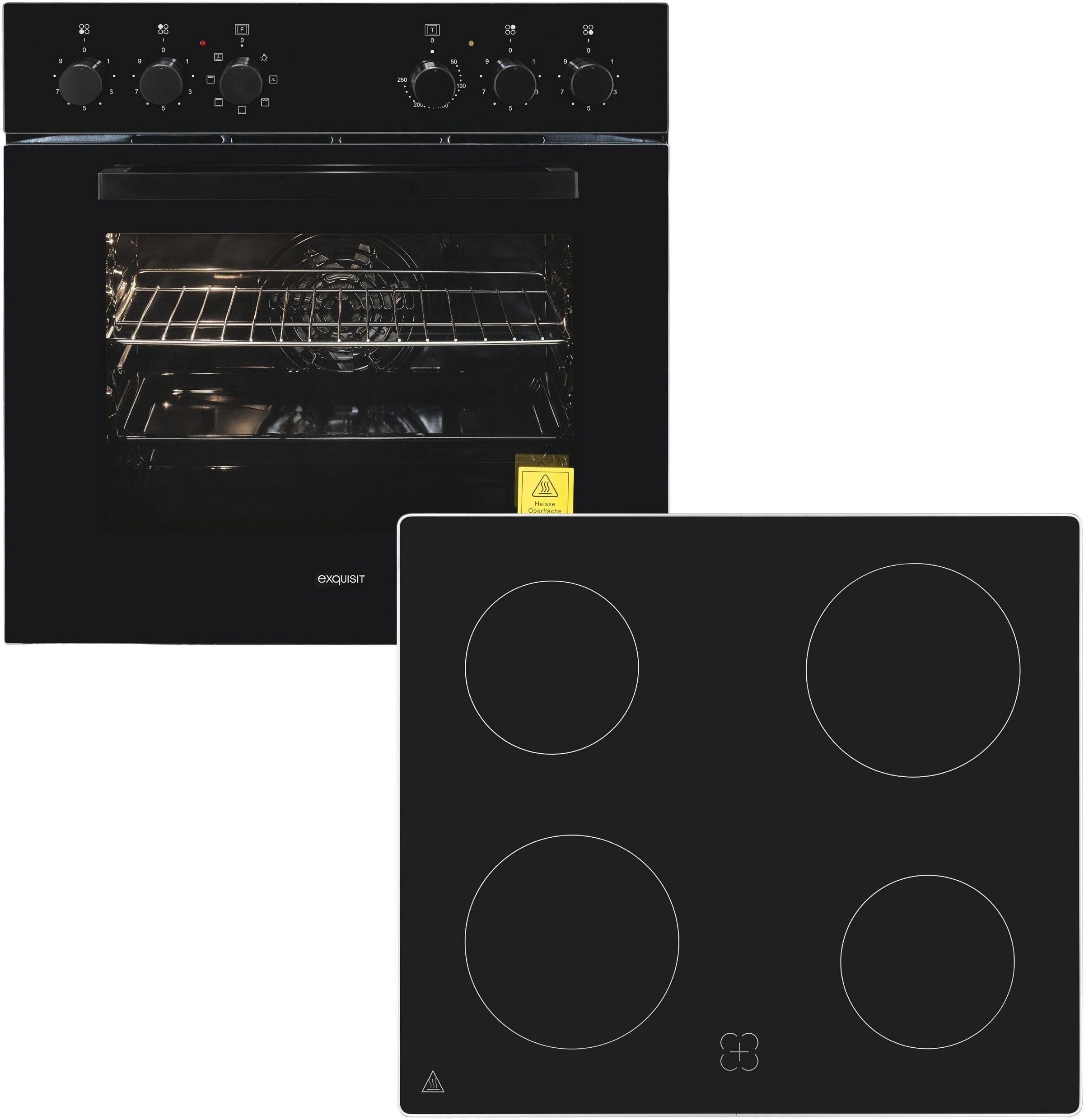 Exquisit Elektro-Herd-Set »EHE256-U-020 schwarz...