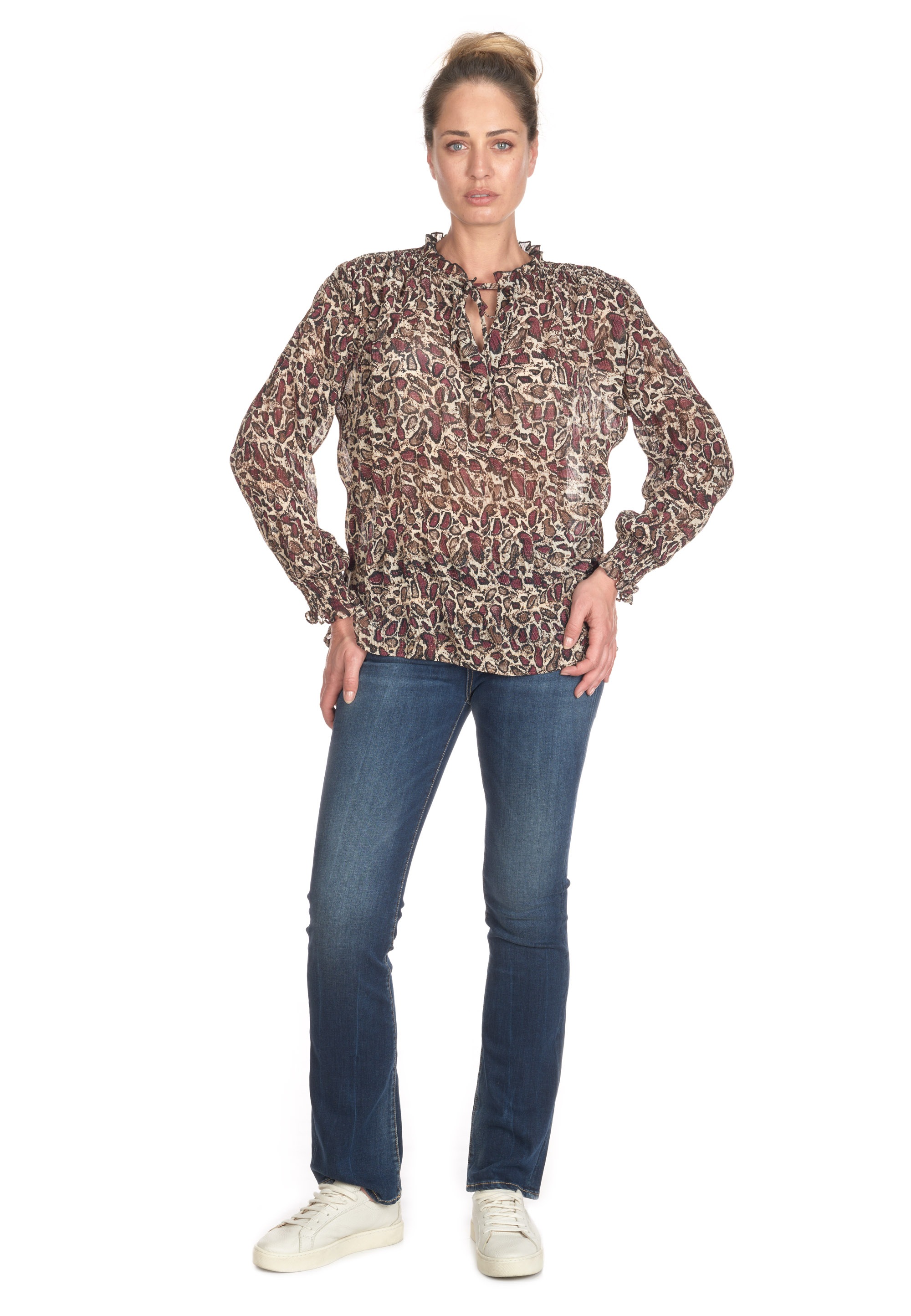 Le Temps Des Cerises Klassische Bluse »JANEK«, mit stylischem Animal-Print