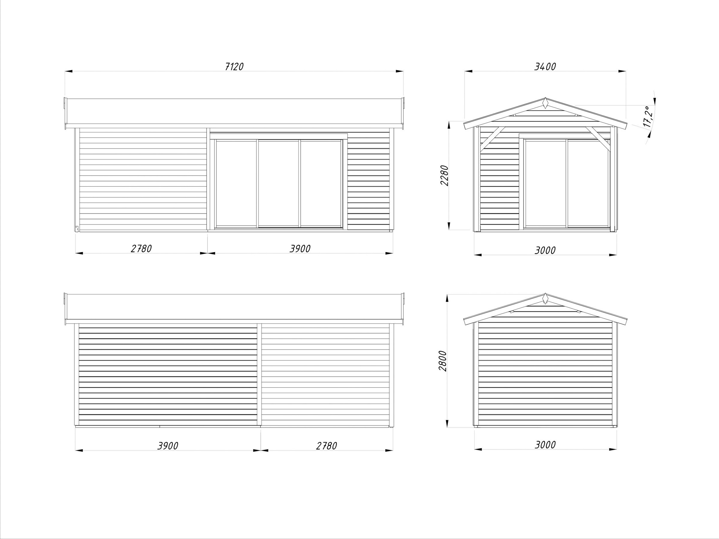 Palmako Gartenhaus »Amanda Slide« verschiedene Farben