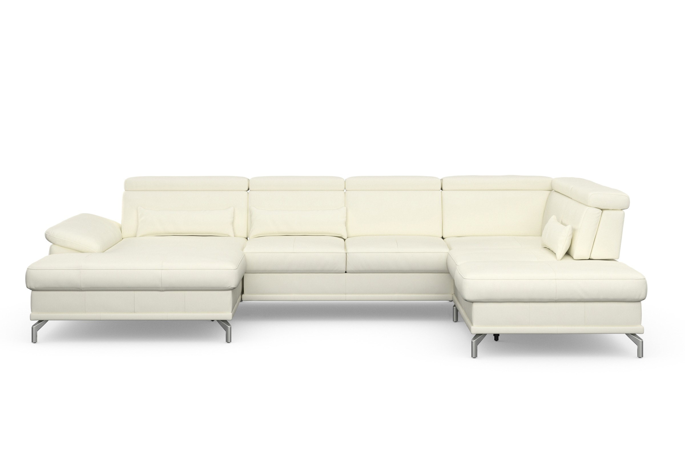 sit&more Wohnlandschaft »Cabrio U-Form, mit Sitztiefenverstellung, Arm- und Kopfteilverstellung«, 3 Nierenkissen, Federkern, optional Bettfunktion und Stauraum