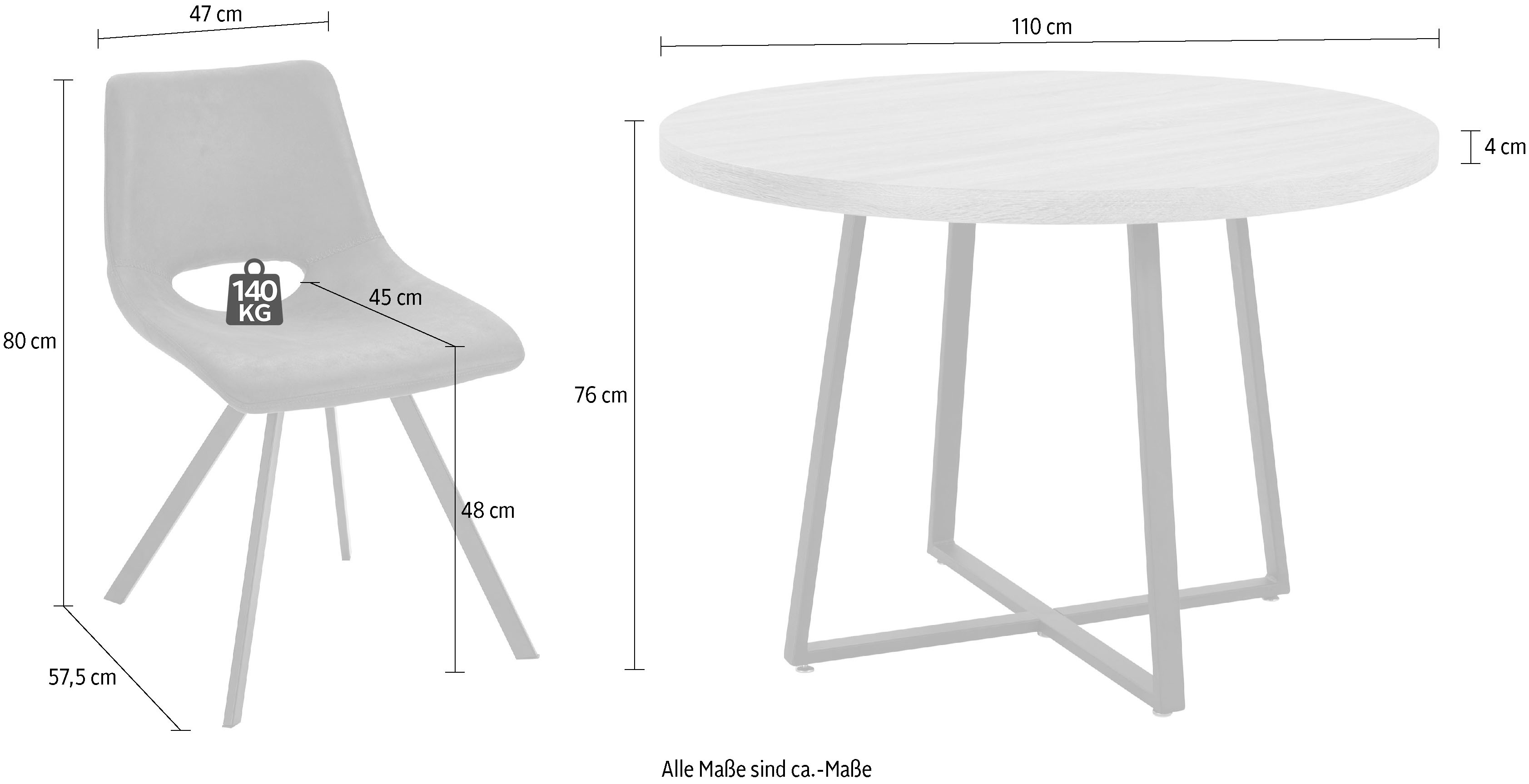 Thumbnail - OTTO home Essgruppe 5 Stk. tlg. mit 4 Stühle