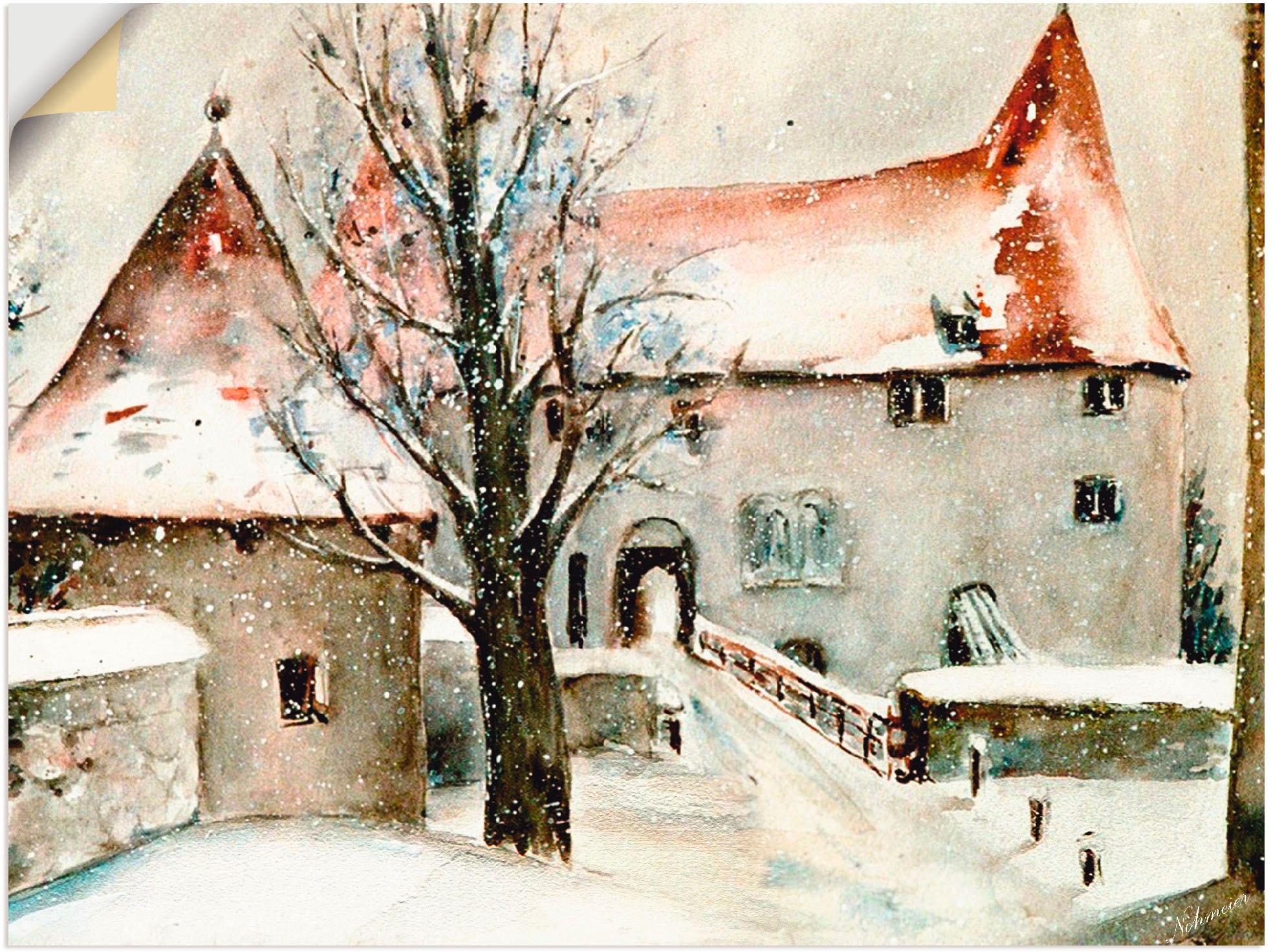 Artland Wandbild "Winter auf der Burg", Gebäude, (1 St.), als Leinwandbild, Poster, Wandaufkleber in verschied. Größen