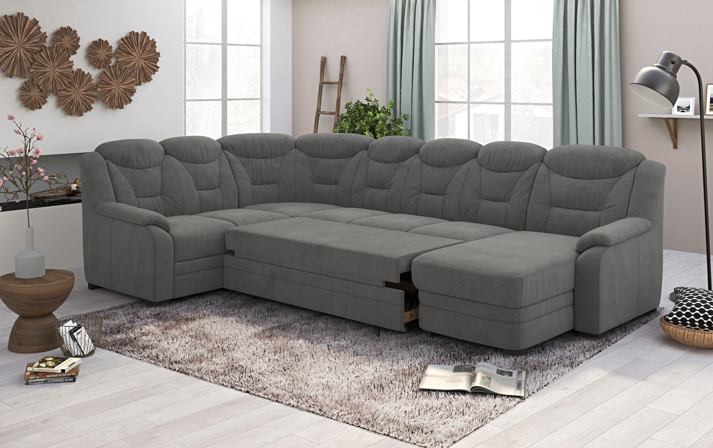 COTTA Wohnlandschaft »Marcus U-Form«, Bequeme Wohnlandschaft in klassischem Design mit hoher Rückenlehne