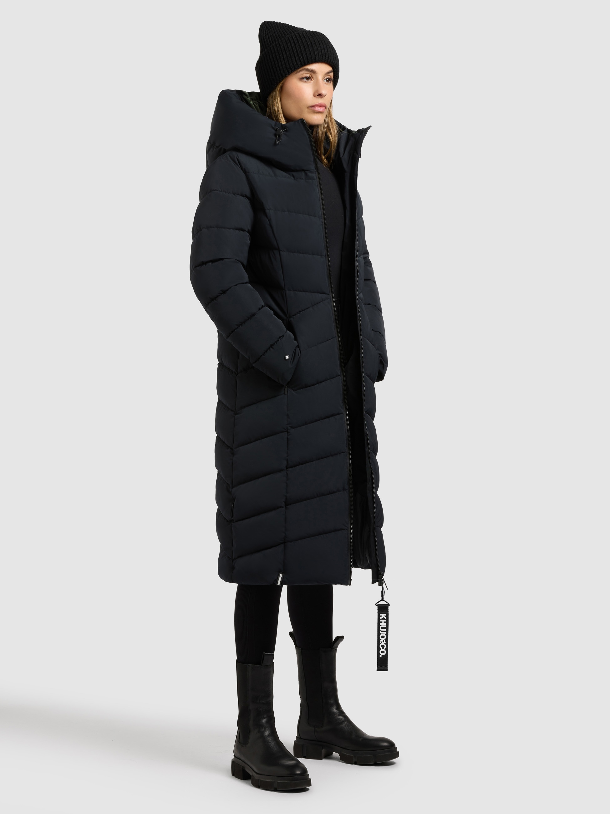 khujo Steppmantel »FISKA« Kapuze mit elastischem Kordelzug