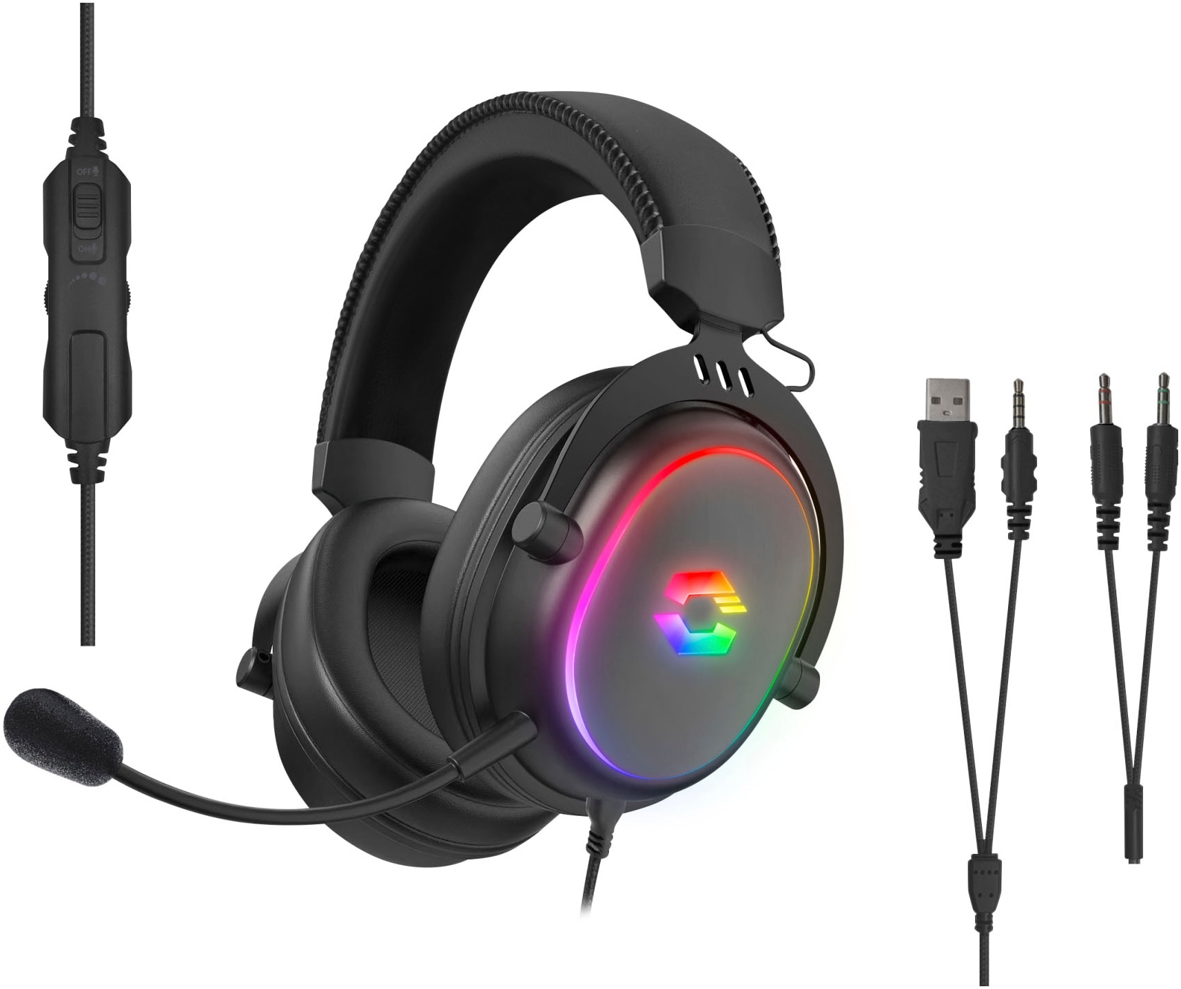 Speedlink Gaming-Headset »CONUX RGB Stereo«, Mikrofon abnehmbar, für PC/PS5/PS4/Xbox Series X/S/Switch/OLED/Lite