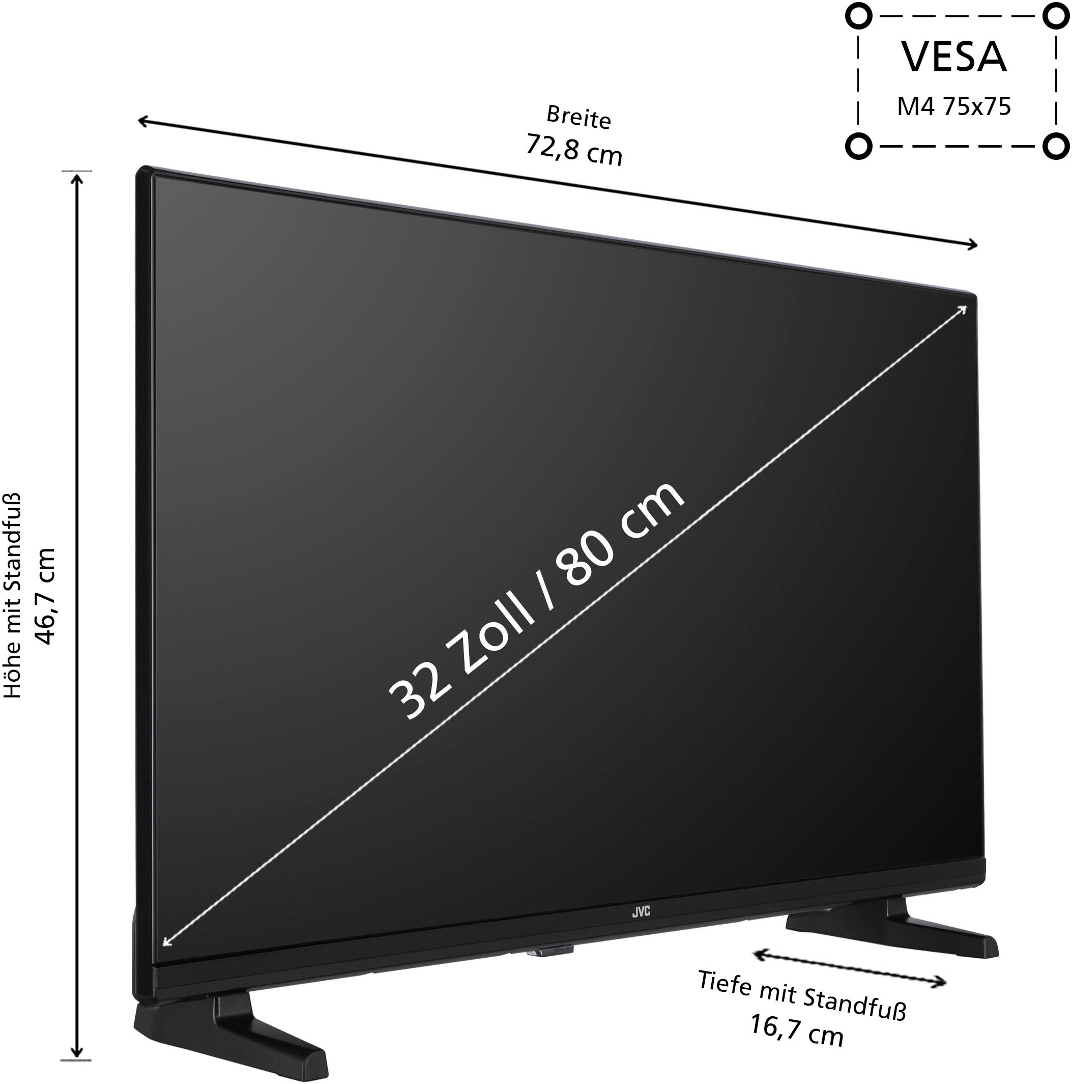 JVC LCD-LED Fernseher, 80 cm/32 Zoll, Full HD, Android TV-Smart-TV