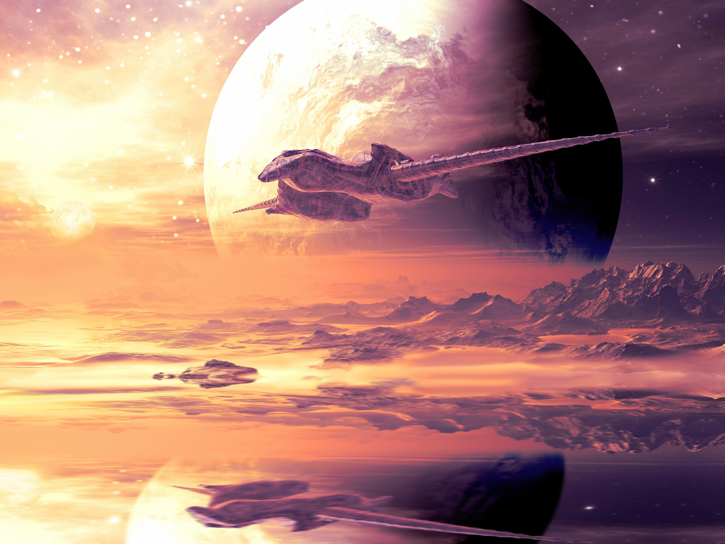 Papermoon Fototapete "PLANETEN-FANTASIE FUTURISTISCH ALIEN MOON GALAXIE XXL"