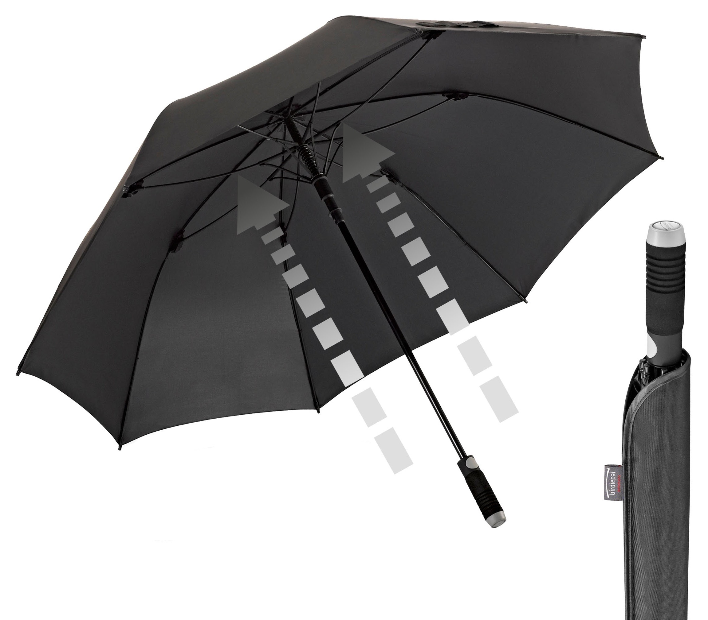 Partnerschirm »birdiepal® Automatic, schwarz«, Regenschirm für Zwei, mit extra großem...