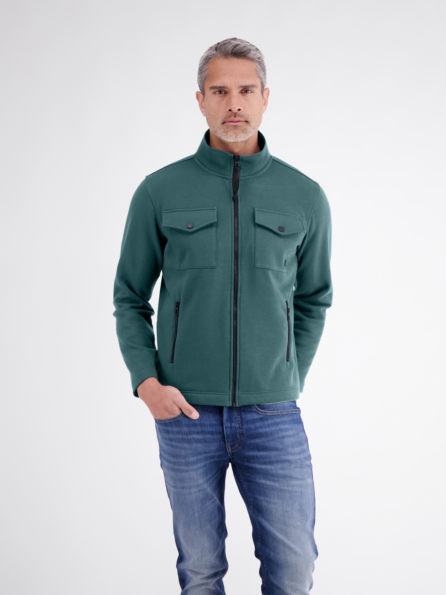 LERROS Sweatjacke »Sweatjacke mit cleaner Optik aus weichem Baumwollmix«