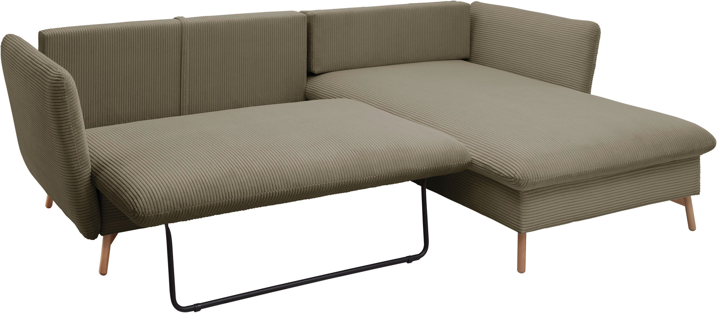 andas Ecksofa »MERLE, 258 cm, L-Form, Cord,«, mit Schlaffunktion, Liegefläche 224 x 139 cm und Bettkasten