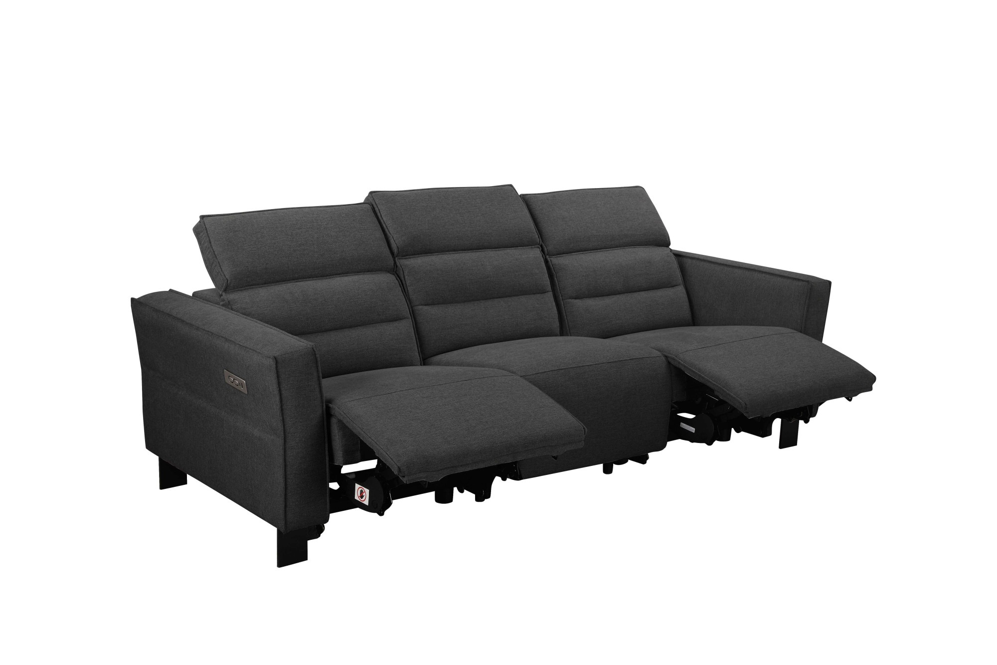 Places of Style 3-Sitzer »Carpari, 224cm, manuelle od. elektrische Relaxfunktion in 2 Sitzen«, mit USB-A/C, Kopfteilverstellung, Echtleder, Kunstleder, Webstoff