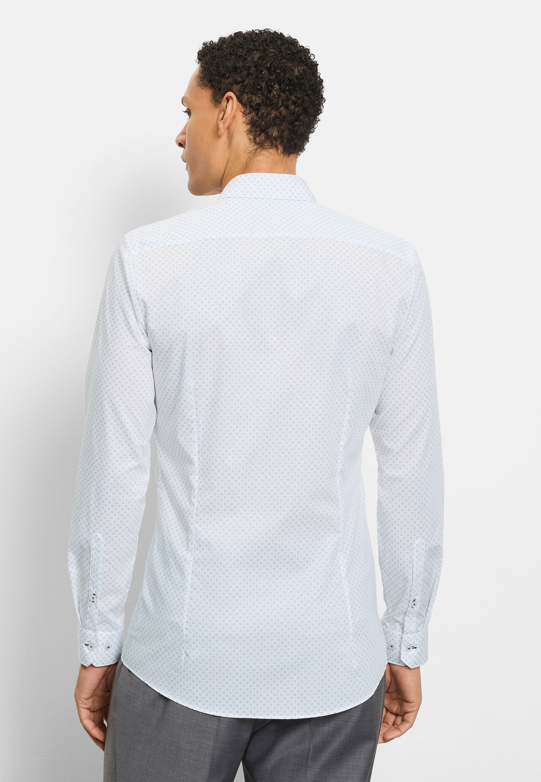 Businesshemd OLYMP "OLYMP No. Six, super slim, Kent", Herren, Gr. 41, Normaler Arm, weiß, 100% Baumwolle, Hemden 6