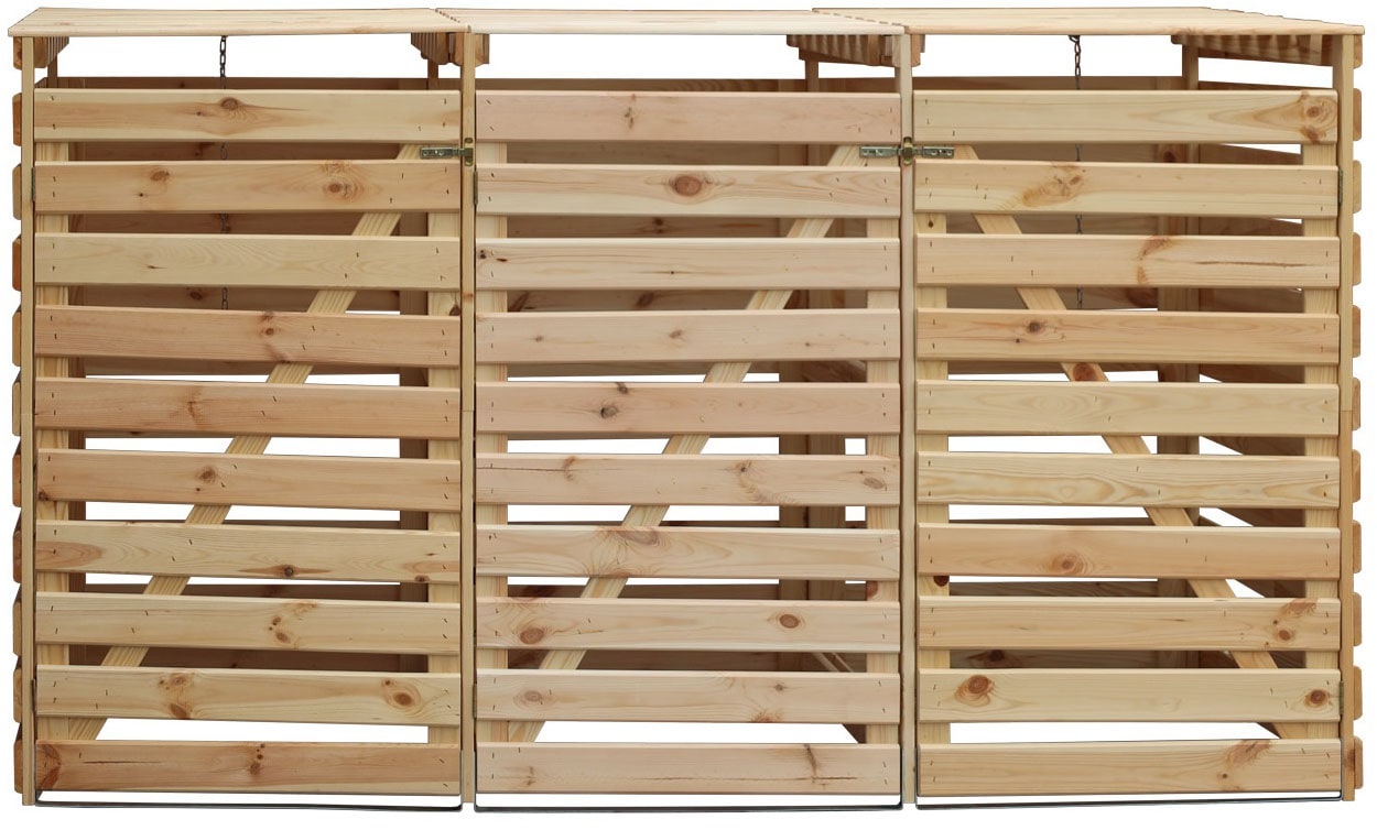 promadino Mülltonnenbox »Vario V«, für 3 x 240 l, holzfarben