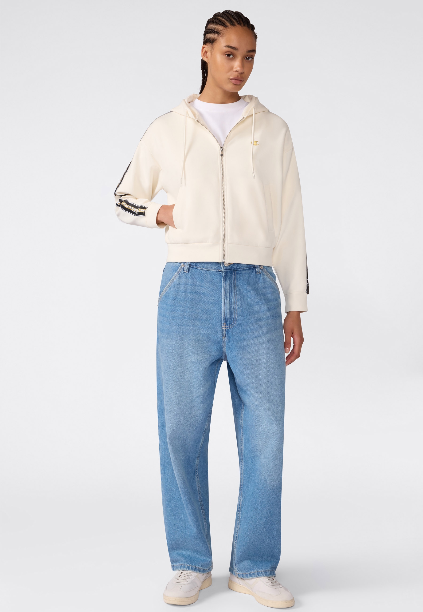 Champion Kapuzensweatjacke »SPORTWEAR ZIP-UP HOODIE Cropped Fit Stretch Cotton« mit sportlichem Stil, Langarm-Design, Stretch-Baumwollmix, Cropped Fit