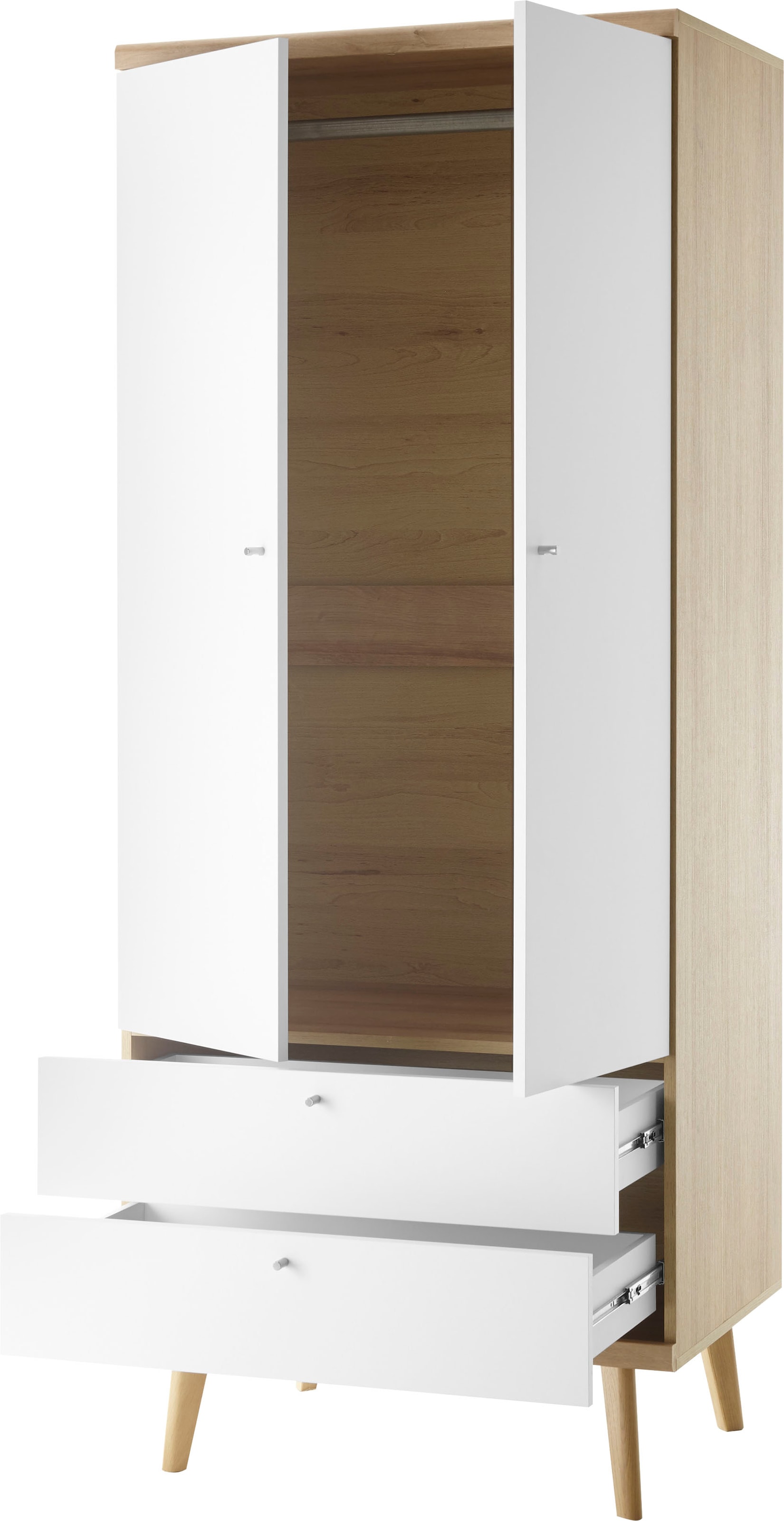 andas Kleiderschrank »MERLE Kleiderschrank mit Schubladen, Schlafzimmerschrank, Garderobe«, im skandinavischen Design, aus FSC®-zertifiziertem Holzwerkstoff