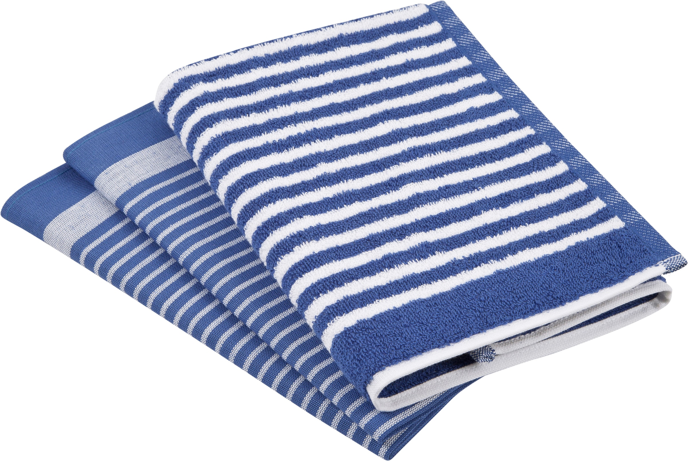 ROSS Geschirrtuch "Exclusiv" 1x Küchen-Frottiertuch 50x50 cm Streifen u. 2x günstig online kaufen