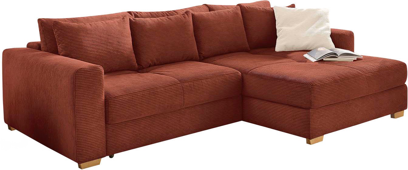 Thumbnail - Jockenhöfer Gruppe Ecksofa "Kampen L-Form, B: 288 cm" mit Bettfunktion, Bettkasten & Zierkissen, Federkern