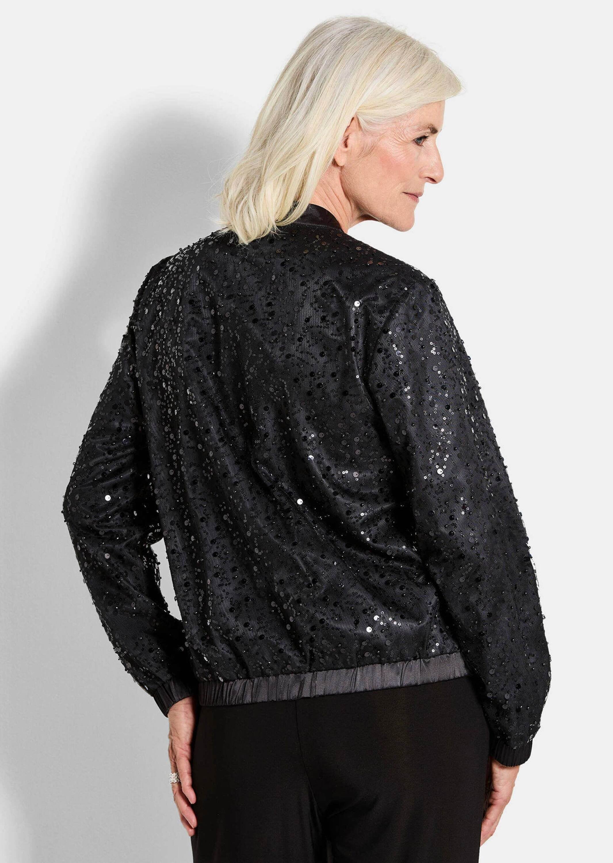 GOLDNER Kurzjacke »Kurzgröße Eleganter Blouson mit Perlen und Pailletten«