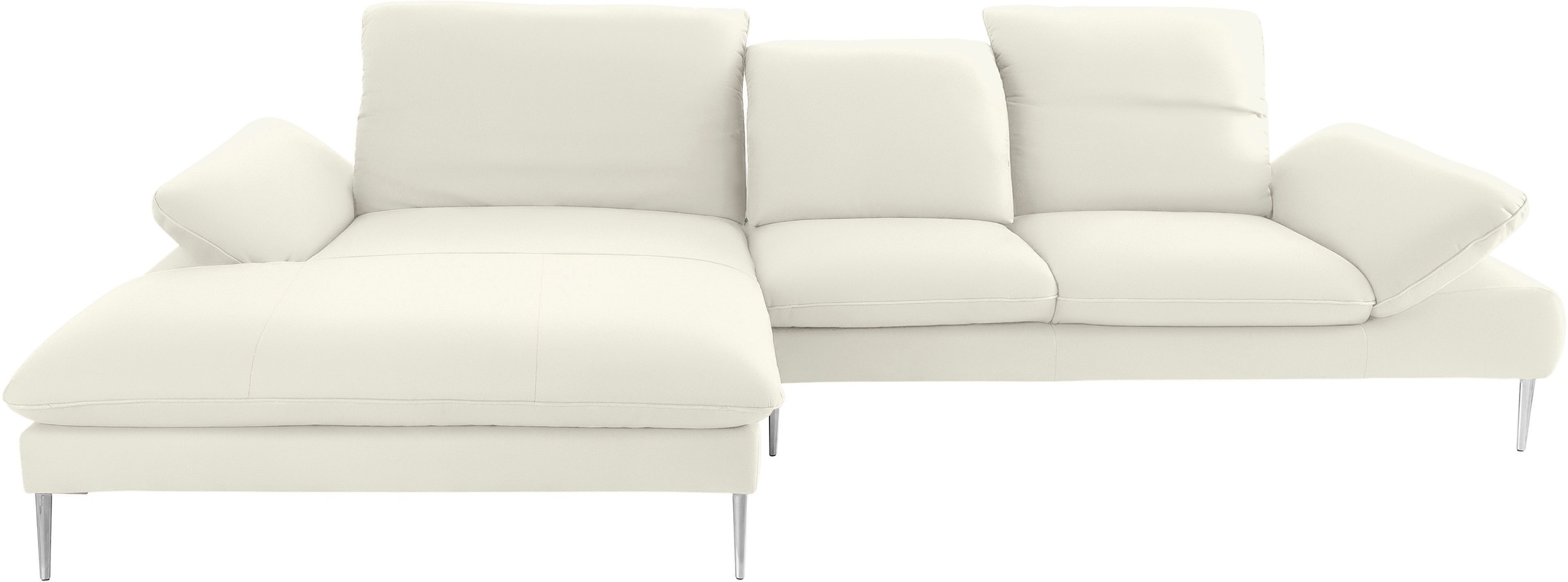 W.SCHILLIG Ecksofa »enjoy&MORE, Designsofa, bequem, zeitlos und elegant, L-Form«, mit Sitztiefenverstellung, Füße Chrom glänzend, Breite 340 cm
