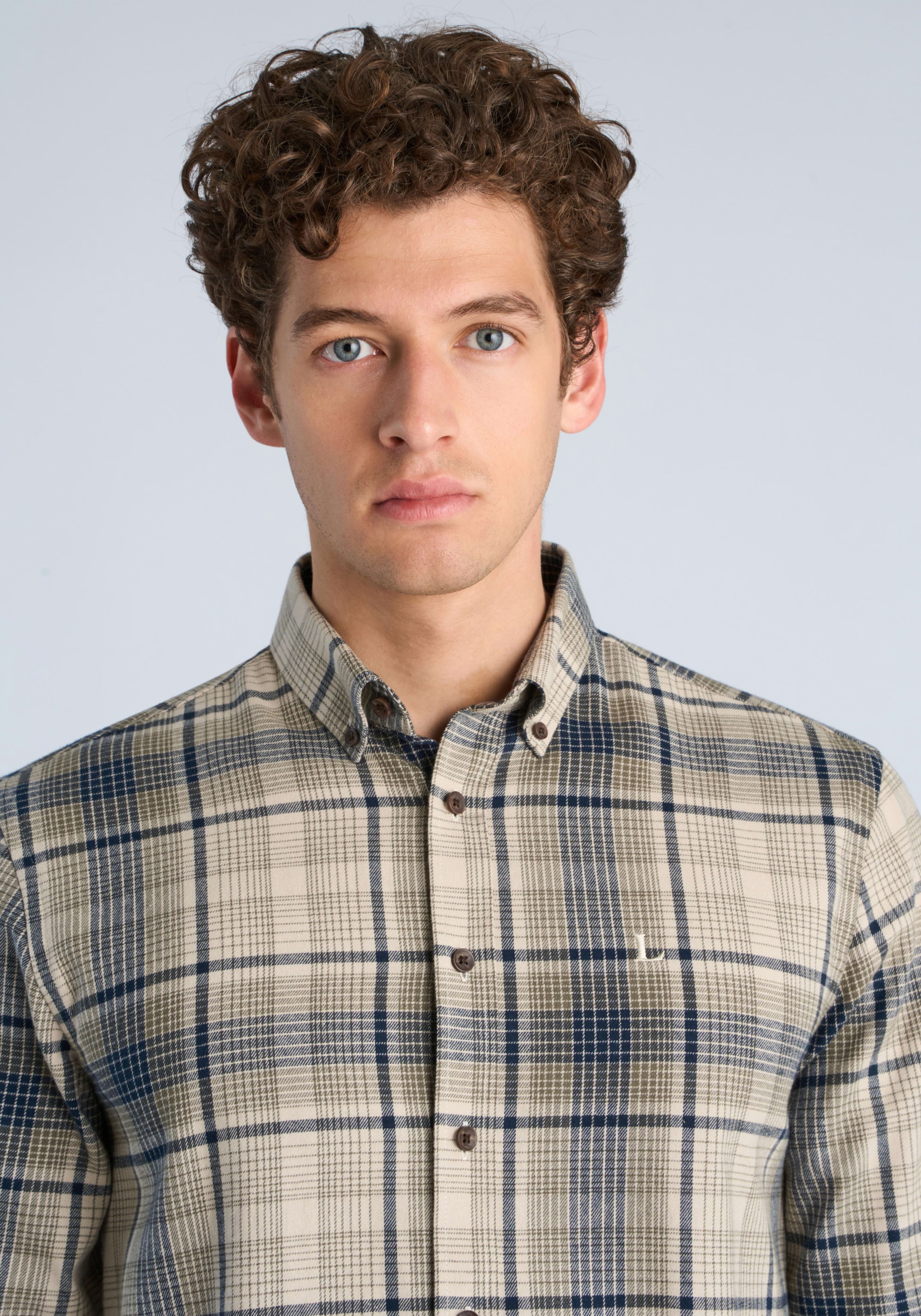 LINDBERGH Karohemd mit Knopfleiste und Button-Down-Kragen / Relaxed Fit