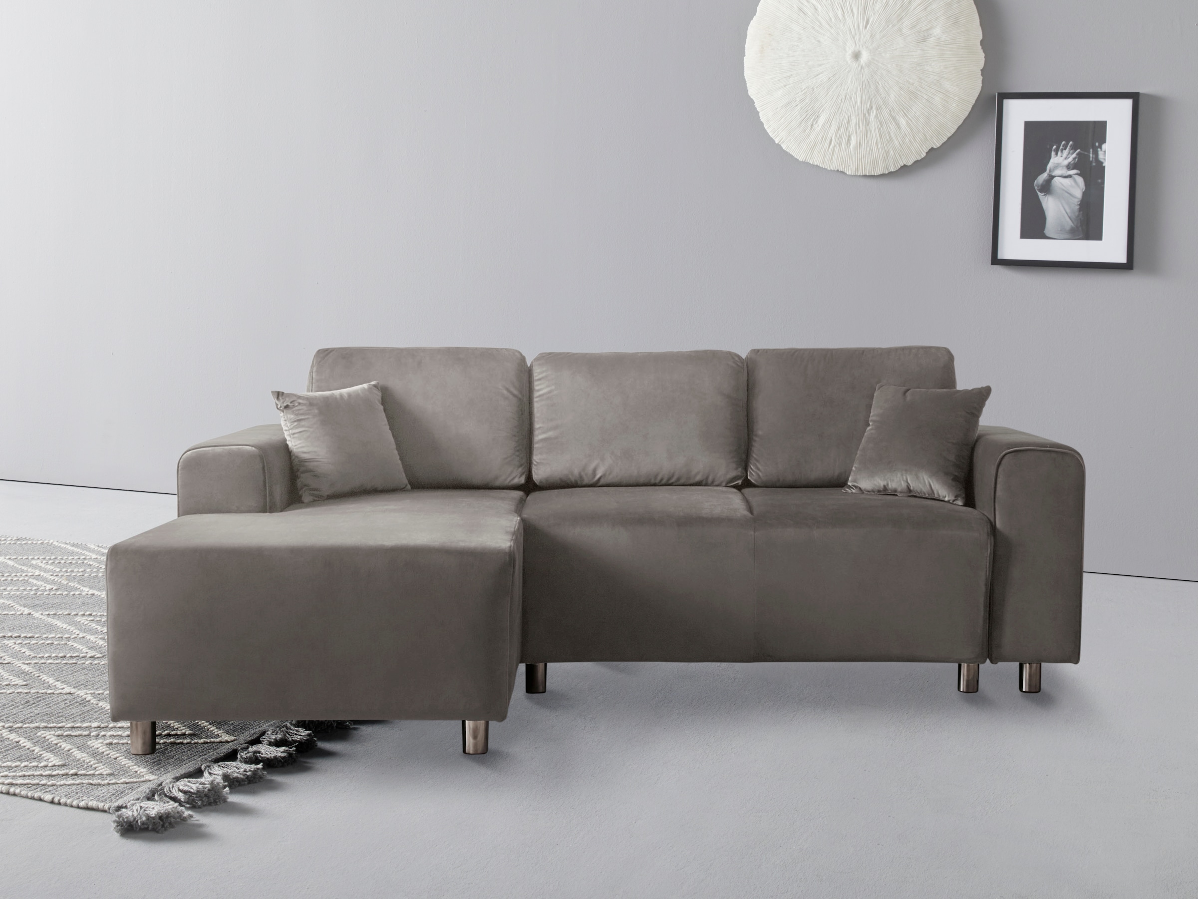 Home affaire Ecksofa "Györ", L-Form, wahlweise mit Bettfunktion und Bettkas günstig online kaufen