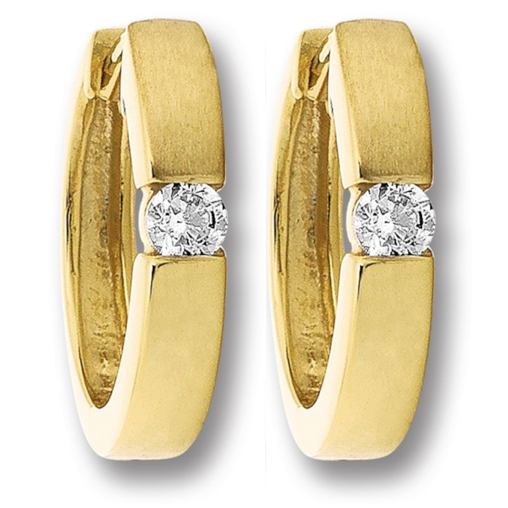Paar Creolen ONE ELEMENT "Zirkonia Ohrringe Creolen aus 333 Gelbgold", gold, Ohrringe, Damen, Damen,mit Zirkonia, Gelbgold 333 Gold, Gelbgold 333, Gold, Persönlicher Akzent – schlicht, modern, aussagekräftig 2