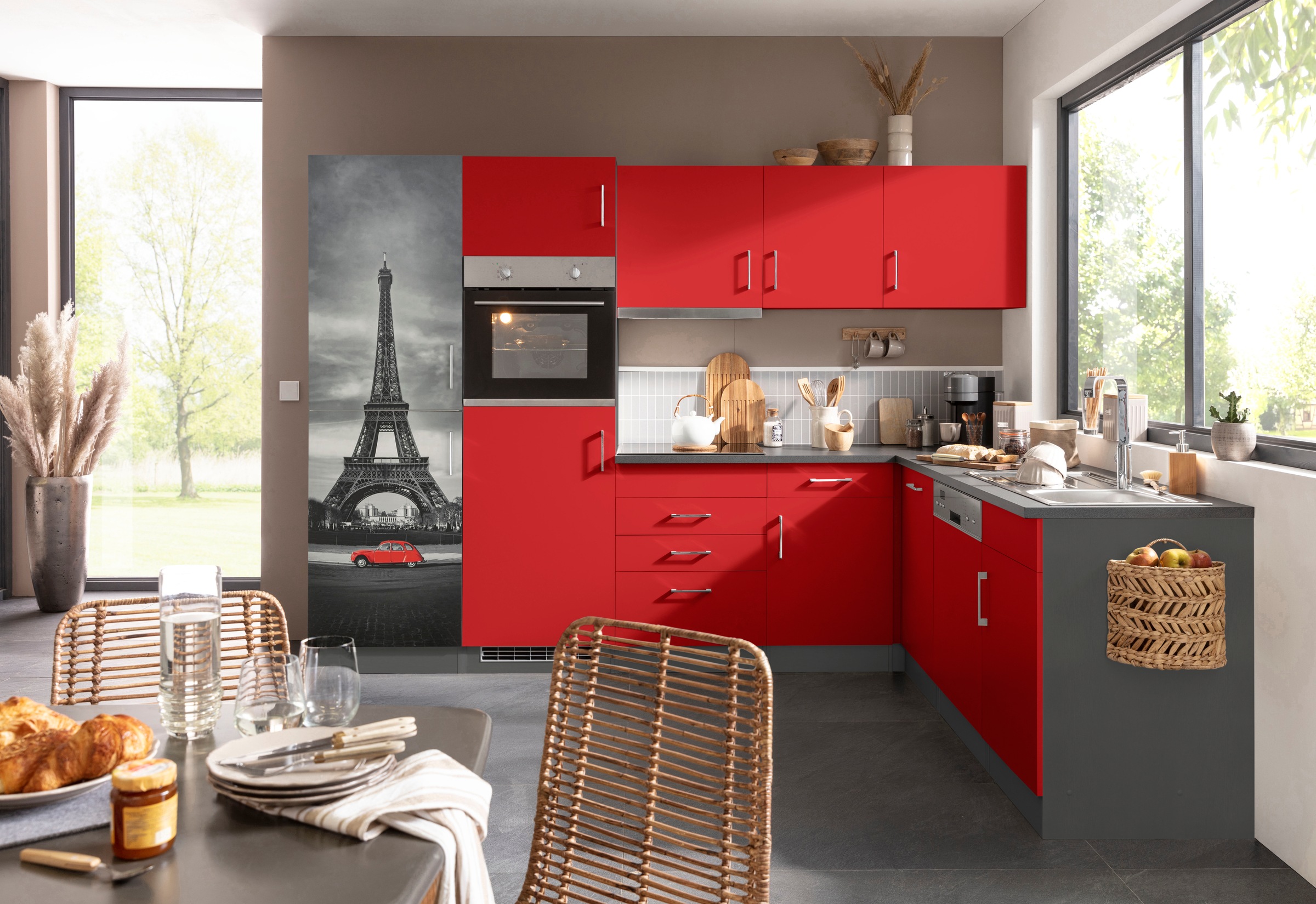 HELD MÖBEL Winkelküche "Paris", Stellbreite 290/220 cm, wahlweise mit Induk günstig online kaufen