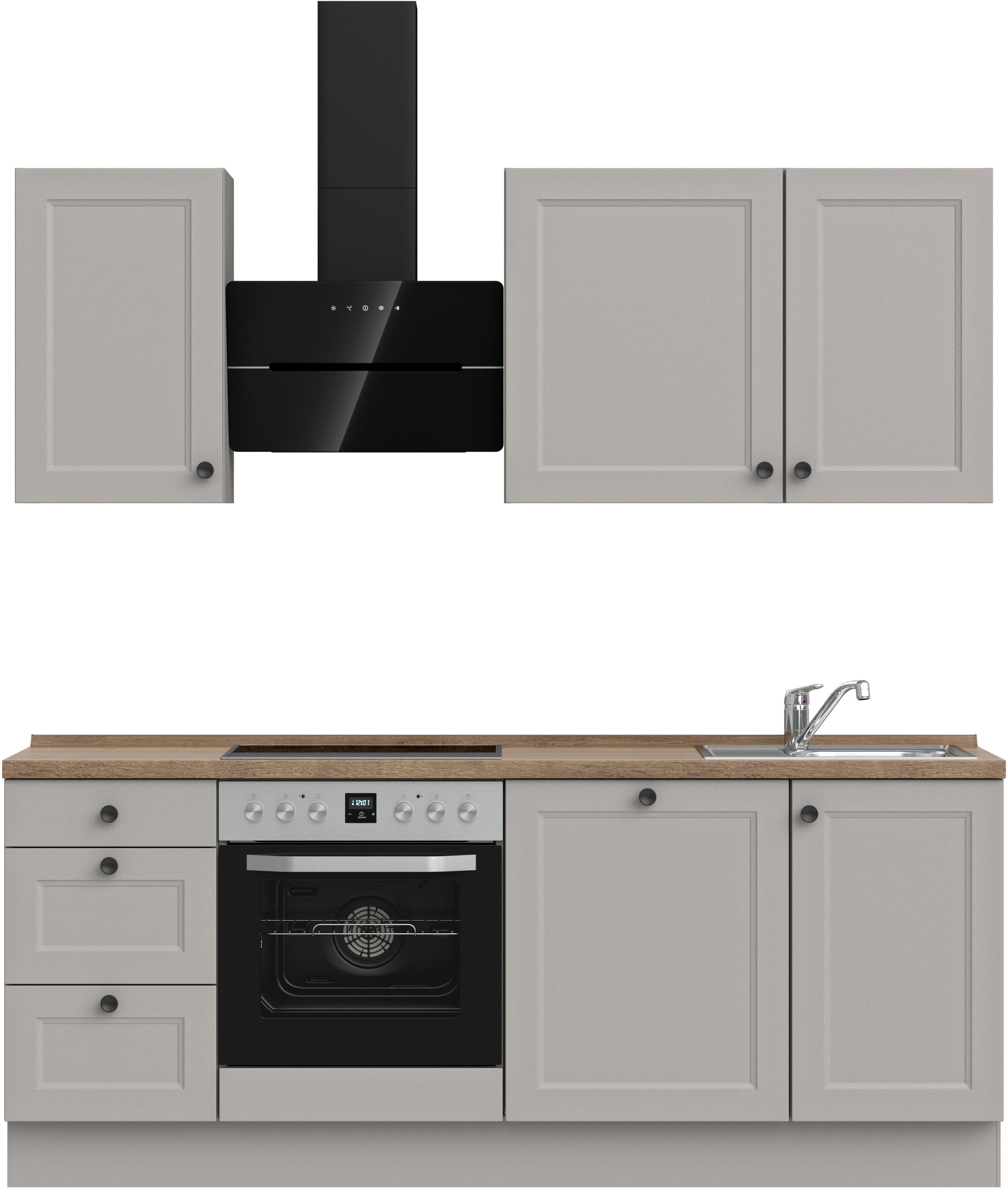nobilia Küchenzeile ""Cascada II", NEU: individuell anpassbar mit gratis Profi-Beratung" vormontiert, Breite 210 cm, Ausrichtung wählbar, wahlw. mit E-Geräten