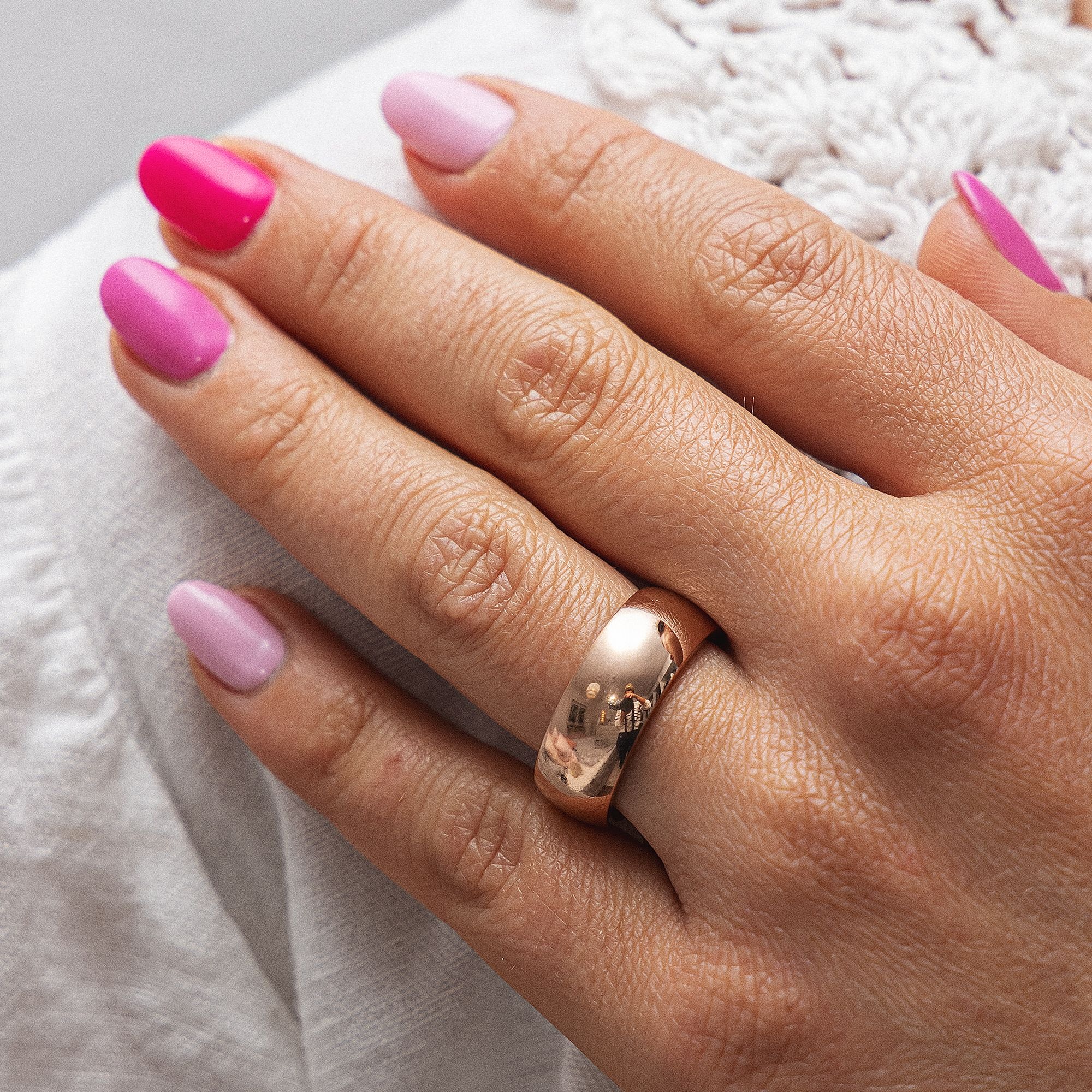 Zeeme Fingerring »Edelstahl rosé-vergoldet 8mm breit«