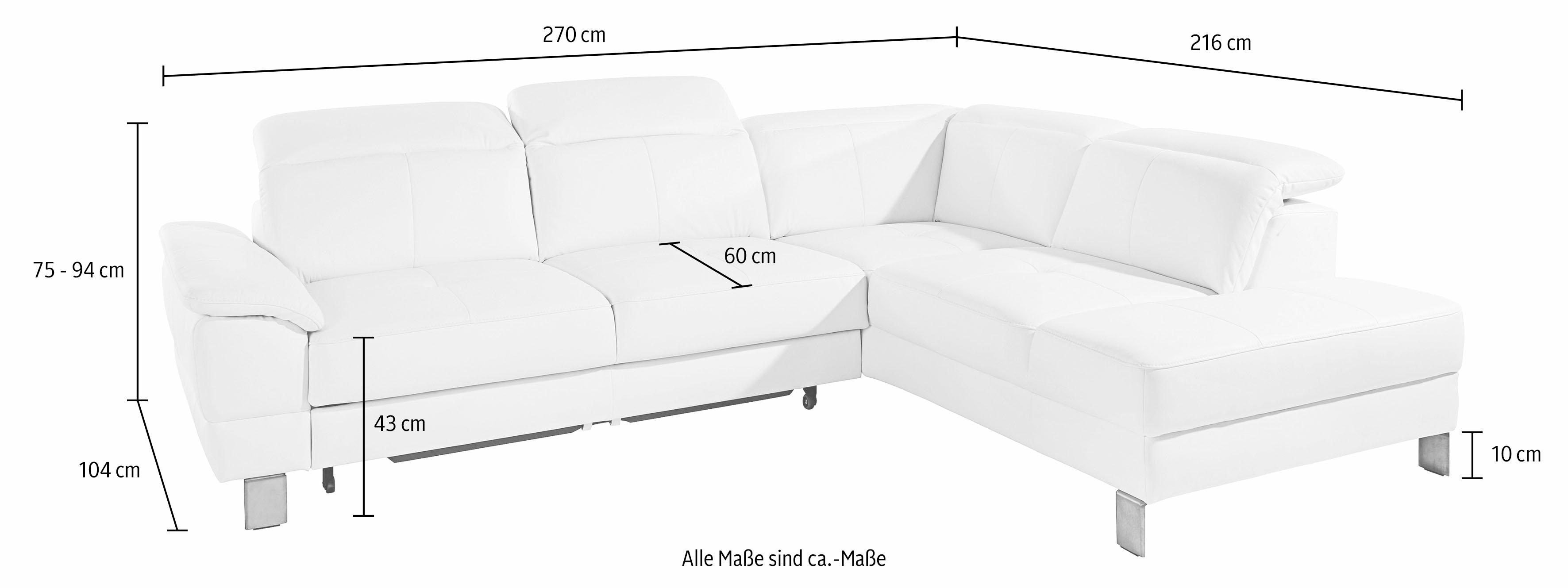 Thumbnail - exxpo - sofa fashion Ecksofa "Mantua, bequem, inkl. Kopfteilfunktion, Breite 272cm, L-Form" mit Kopf- bzw. Rückenverstel...