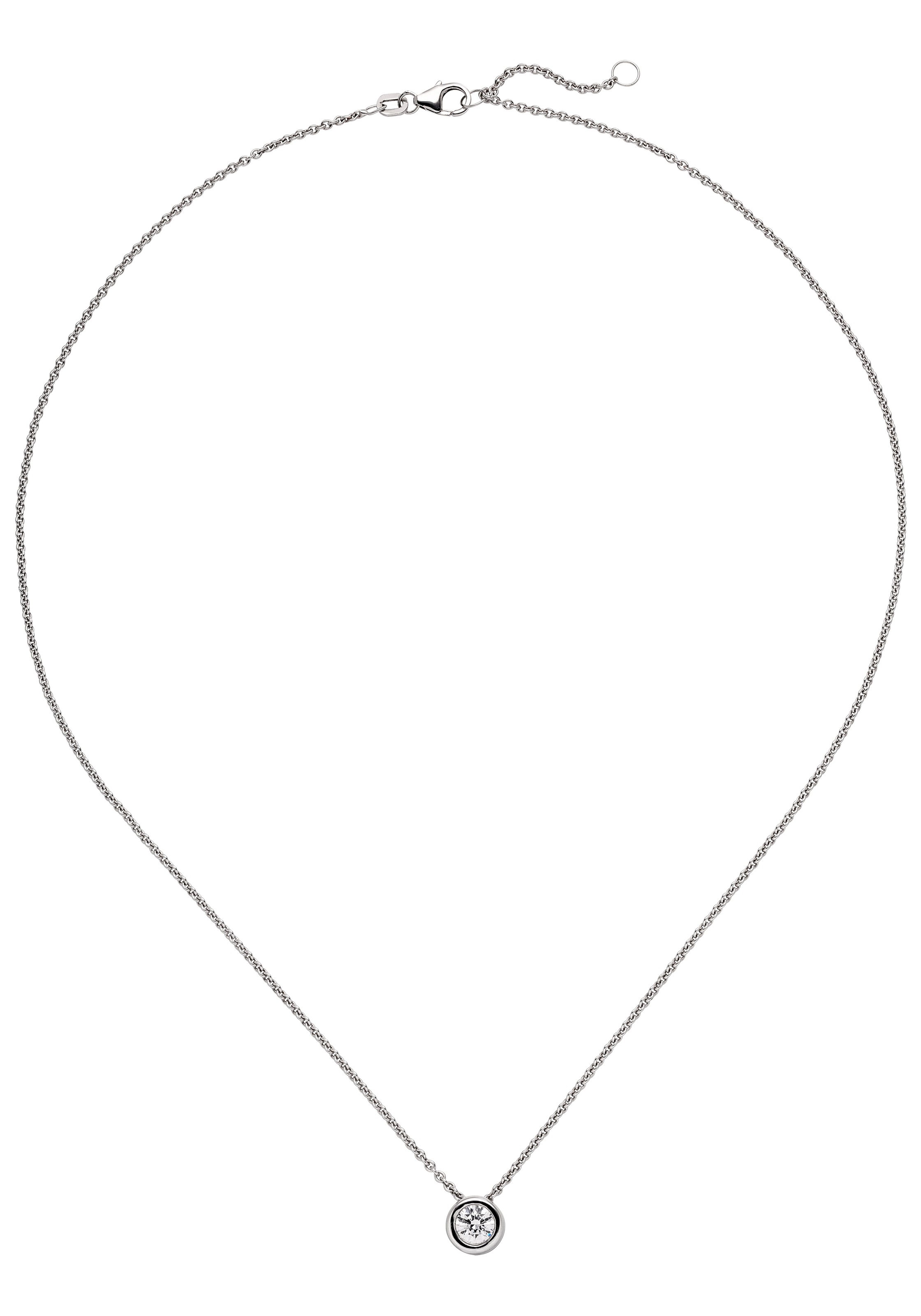 JOBO Kette mit Anhänger »Solitär Diamant Brillant 0,50 ct.« 14 Karat 585 Weißgold 45 cm