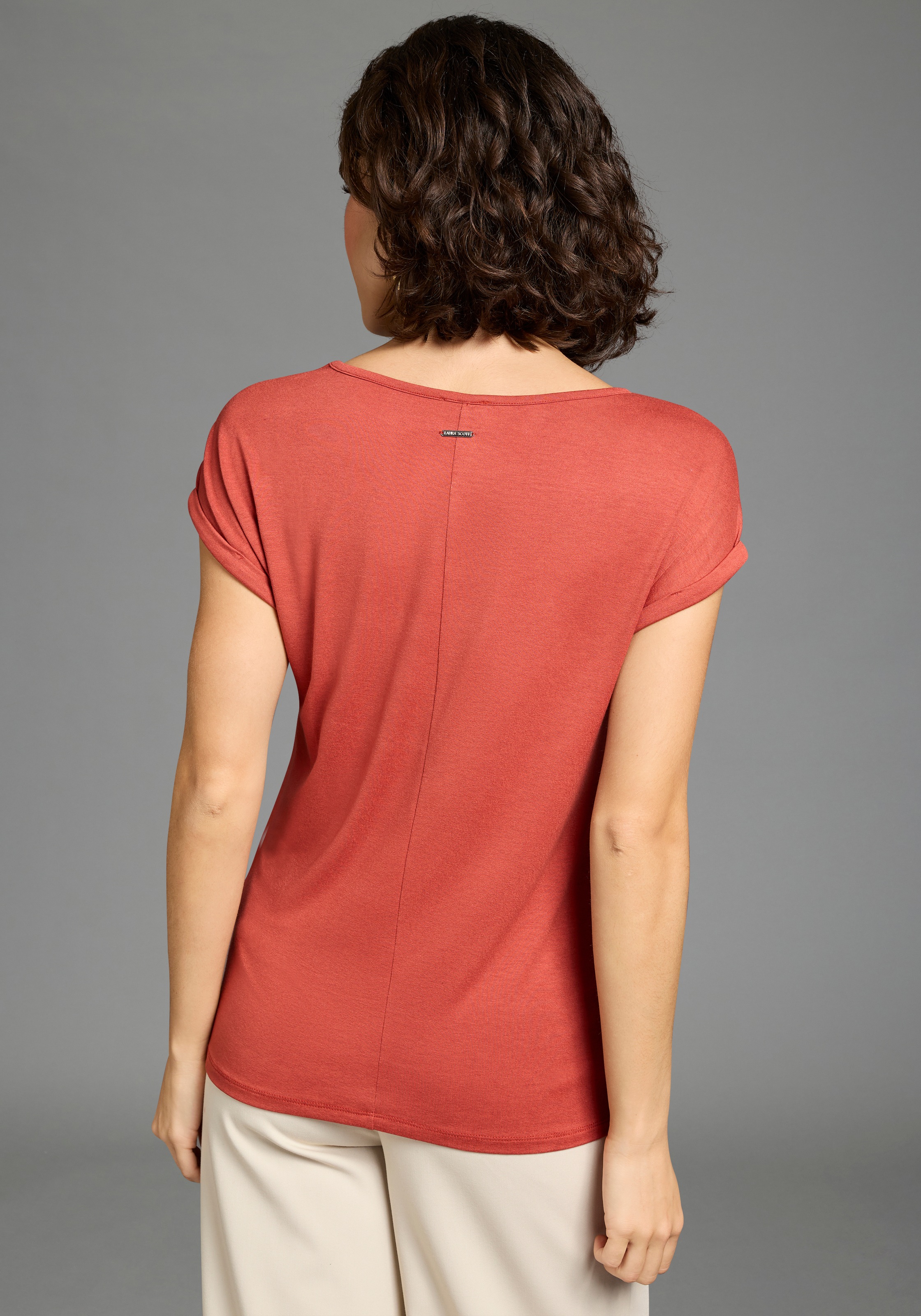 Laura Scott T-Shirt mit dezenten Glitzerdetails an der Schulter, lockere Pa günstig online kaufen